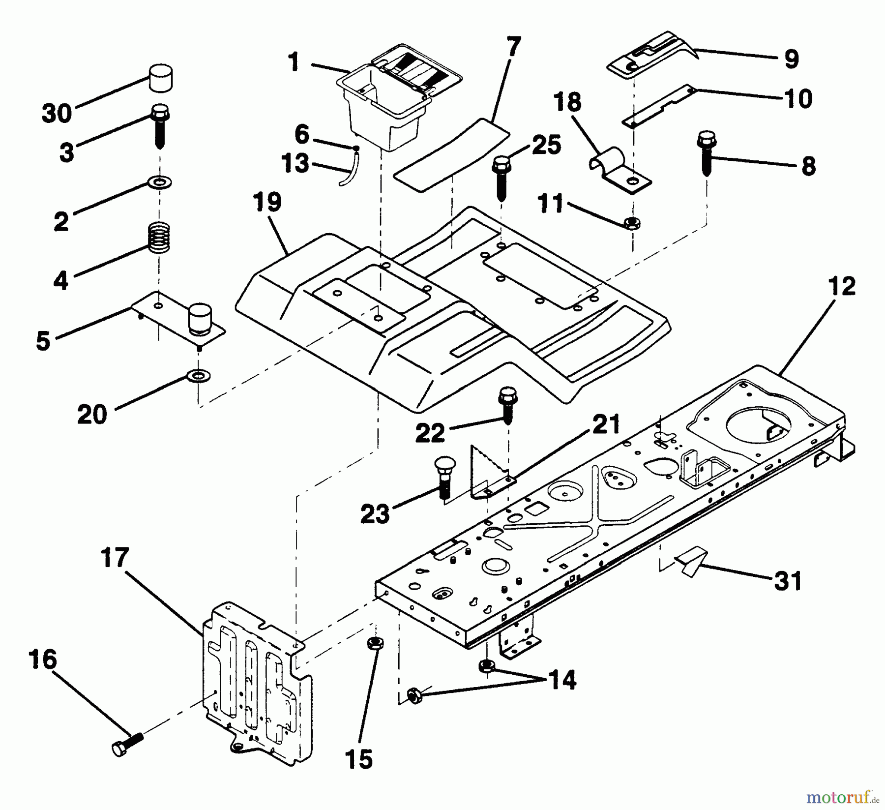 Husqvarna Rasen und Garten Traktoren LR 12 (954000762) (HC12R38A) - Husqvarna Lawn Tractor (1994-01 & After) Fender/Chassis