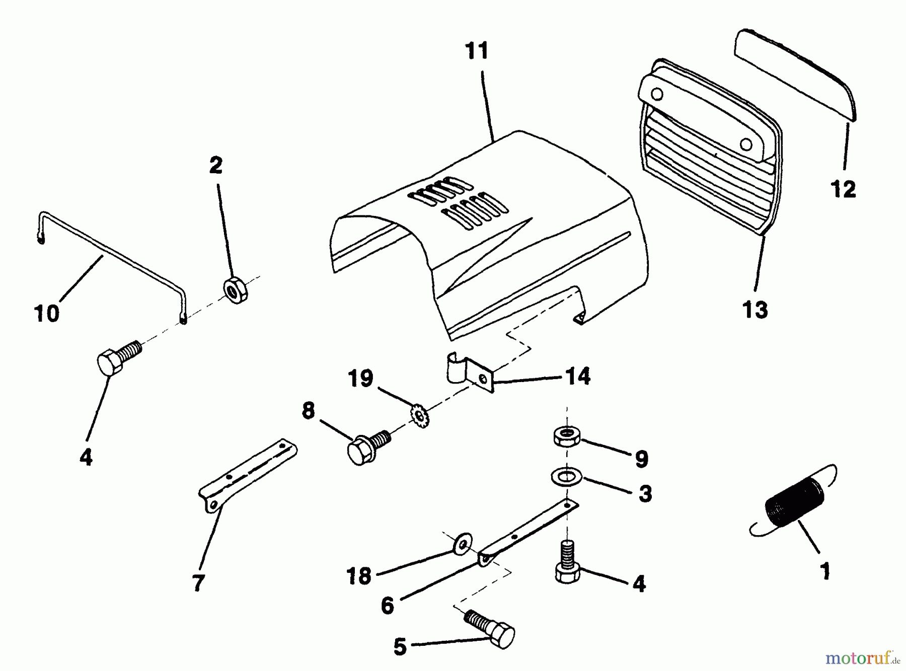 Husqvarna Rasen und Garten Traktoren LR 12 (954000762) (HC12R38A) - Husqvarna Lawn Tractor (1994-01 & After) Hood