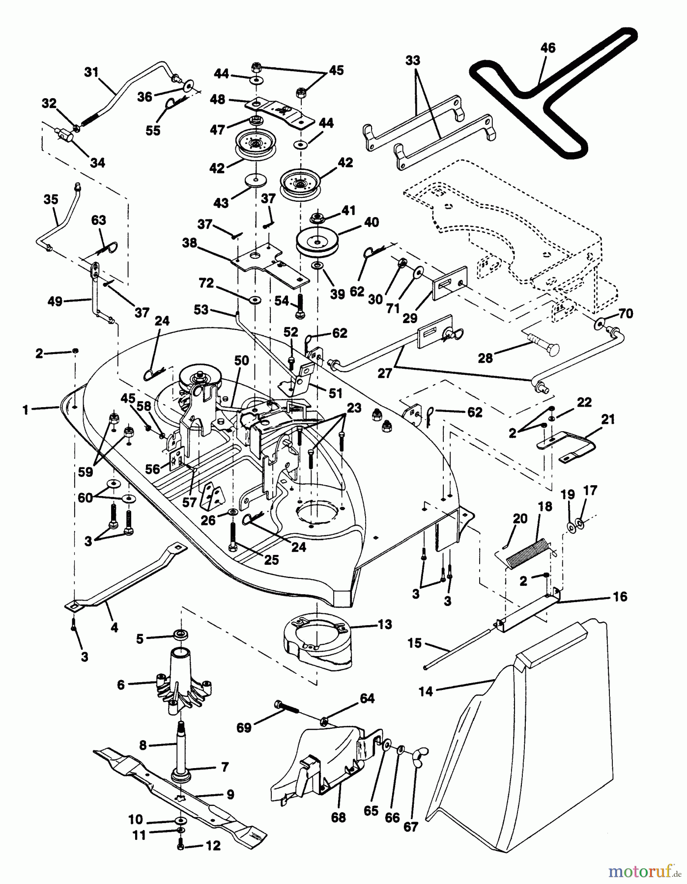 Husqvarna Rasen und Garten Traktoren LR 12 (954000762) (HC12R38A) - Husqvarna Lawn Tractor (1994-01 & After) Mower Deck