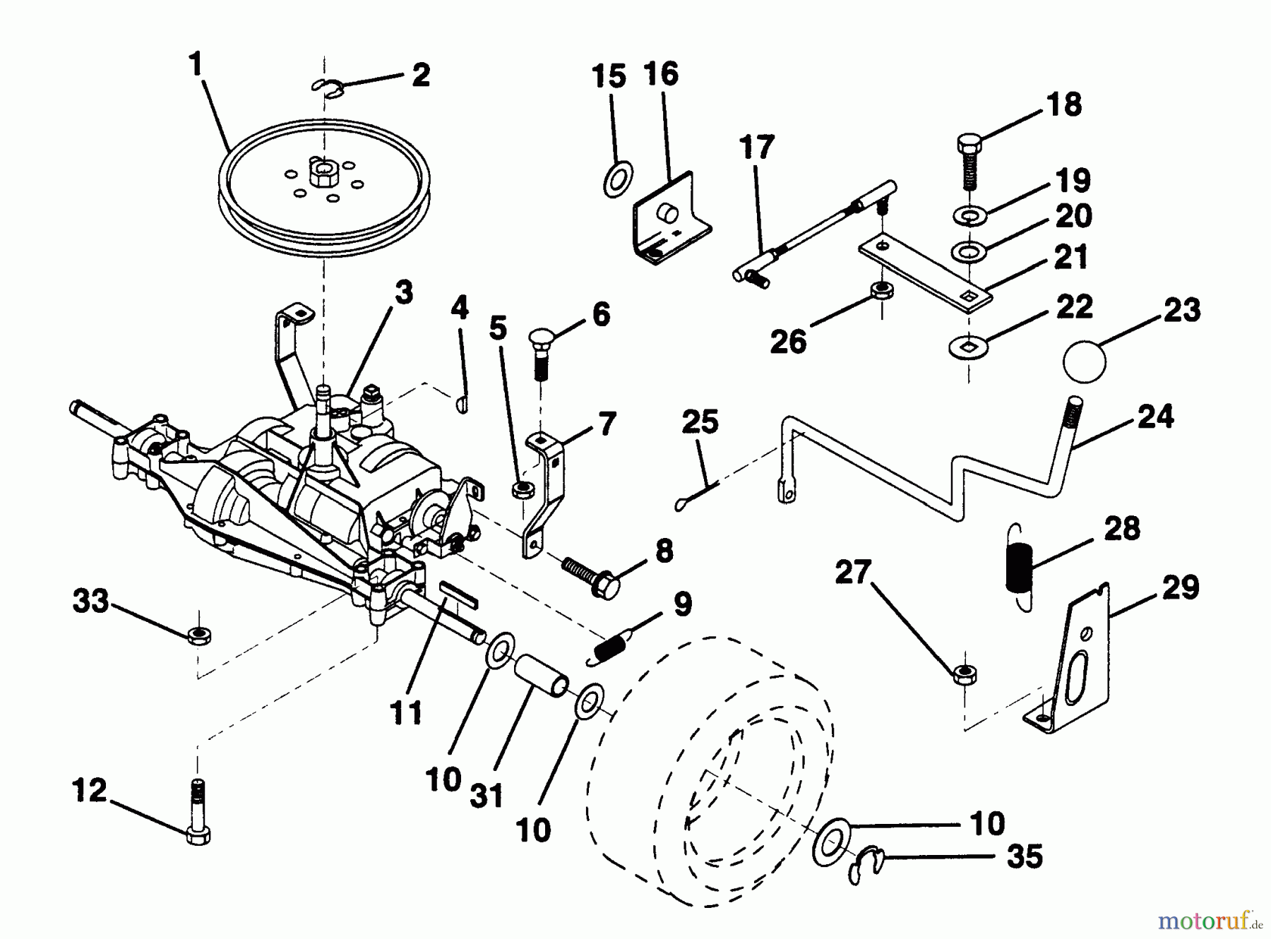 Husqvarna Rasen und Garten Traktoren LR 12 (954000762) (HC12R38A) - Husqvarna Lawn Tractor (1994-01 & After) Transaxle