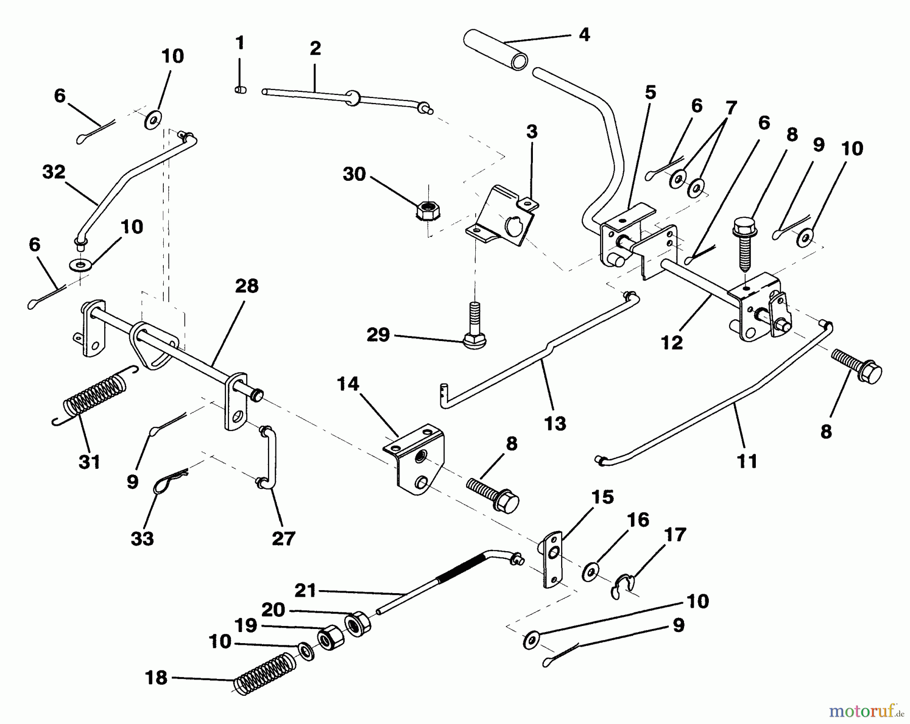 Husqvarna Rasen und Garten Traktoren LR 12 (954002701) (HC12R38B) - Husqvarna Lawn Tractor (1994-10 to 1995-12) Brake/Rear Mower Lift Assembly