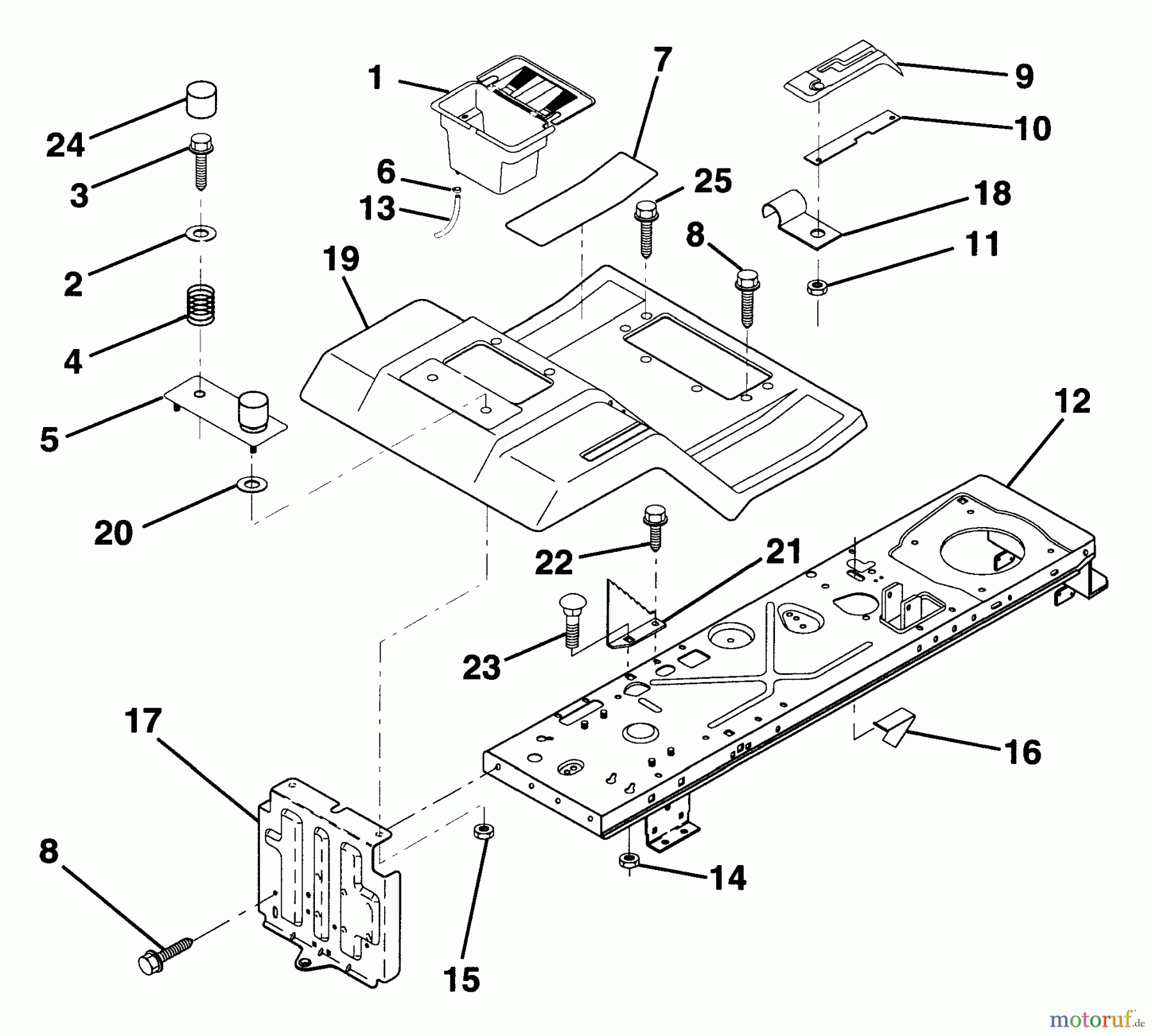 Husqvarna Rasen und Garten Traktoren LR 12 (954002701) (HC12R38B) - Husqvarna Lawn Tractor (1994-10 to 1995-12) Fender/Chassis