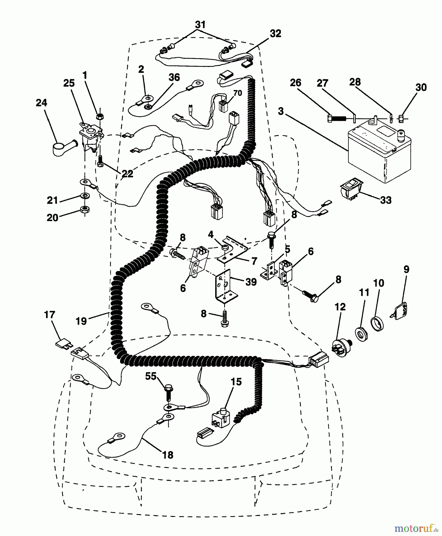 Husqvarna Rasen und Garten Traktoren LR 12 (954002701) (HC12R38D) - Husqvarna Lawn Tractor (1996-01 & After) Electrical