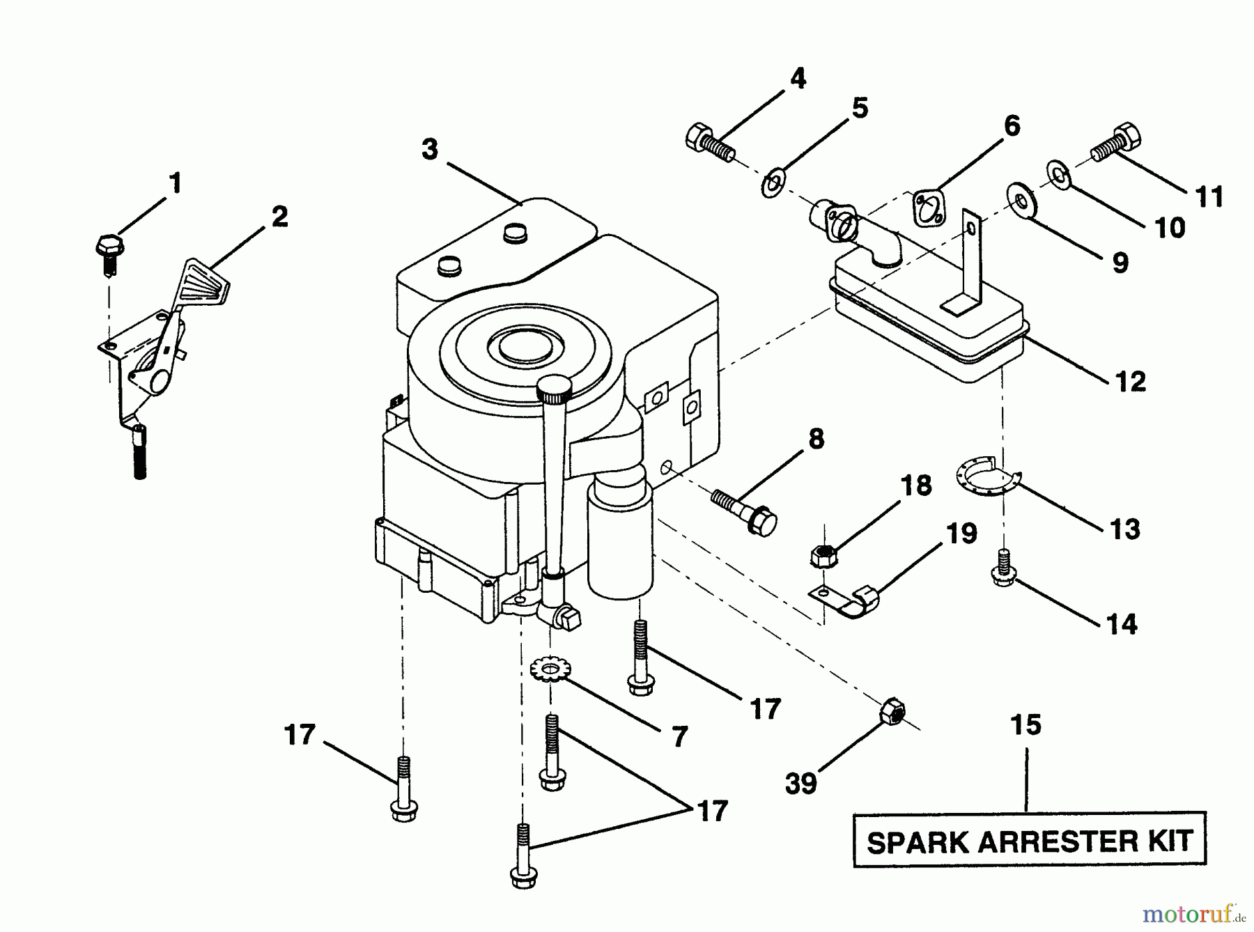 Husqvarna Rasen und Garten Traktoren LR 12 (954002701) (HC12R38D) - Husqvarna Lawn Tractor (1996-01 & After) Engine
