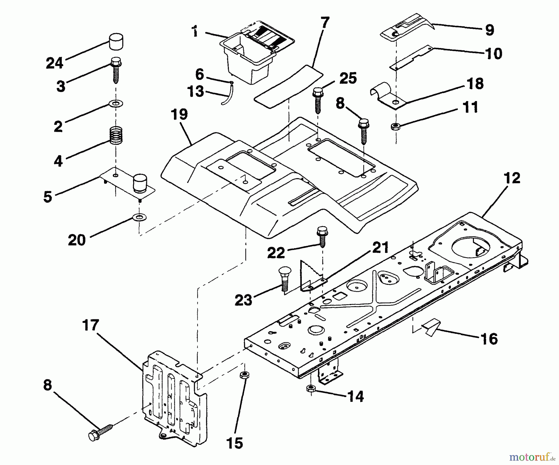 Husqvarna Rasen und Garten Traktoren LR 12 (954002701) (HC12R38D) - Husqvarna Lawn Tractor (1996-01 & After) Fender/Chassis