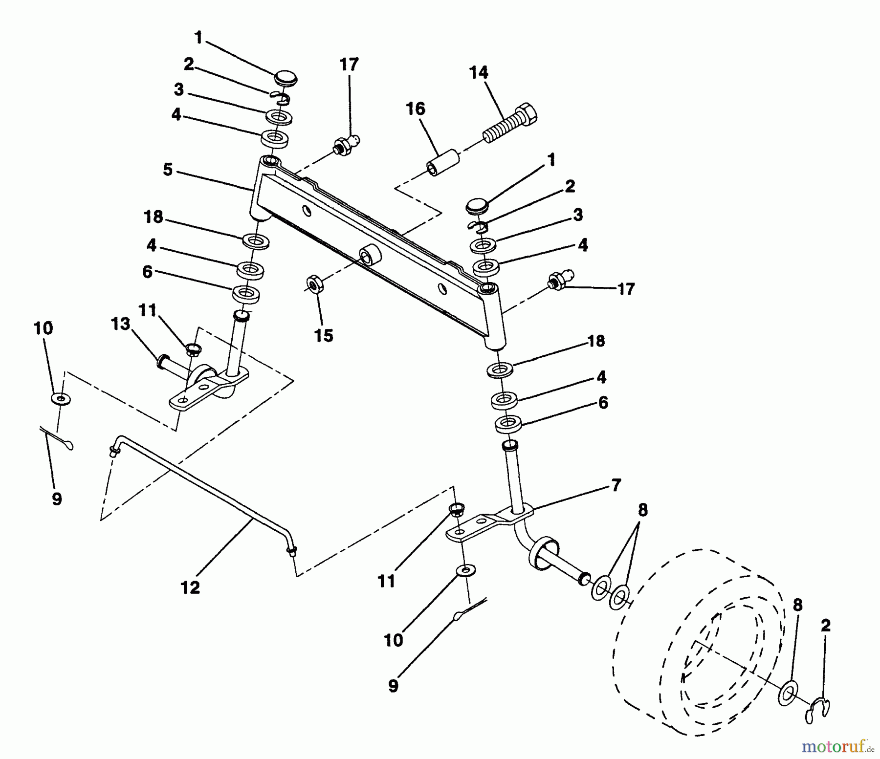 Husqvarna Rasen und Garten Traktoren LR 12 (954002701) (HC12R38D) - Husqvarna Lawn Tractor (1996-01 & After) Front Axle