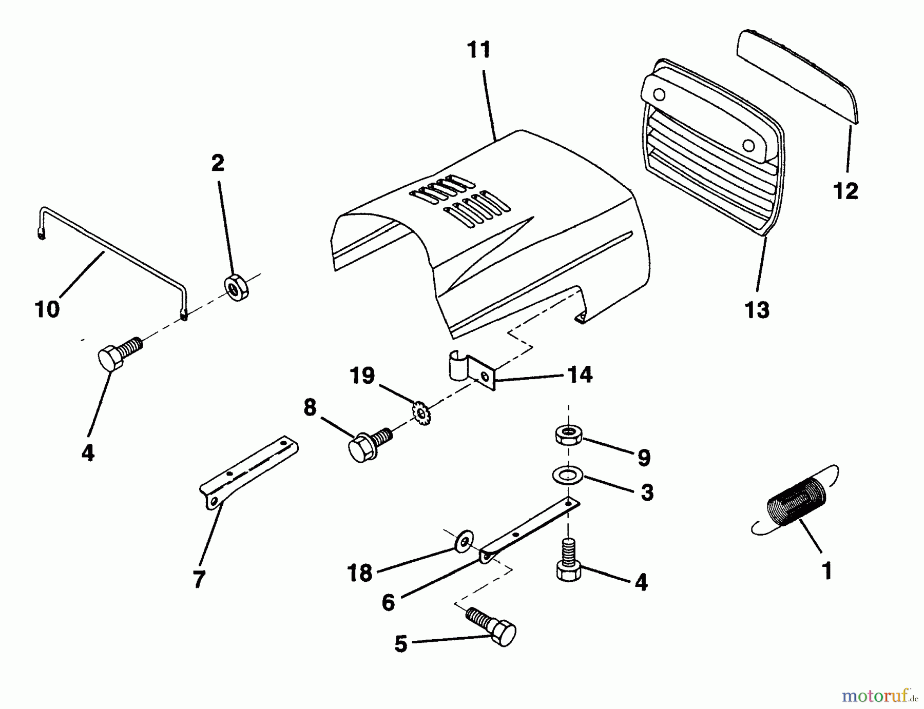 Husqvarna Rasen und Garten Traktoren LR 12 (954002701) (HC12R38D) - Husqvarna Lawn Tractor (1996-01 & After) Hood