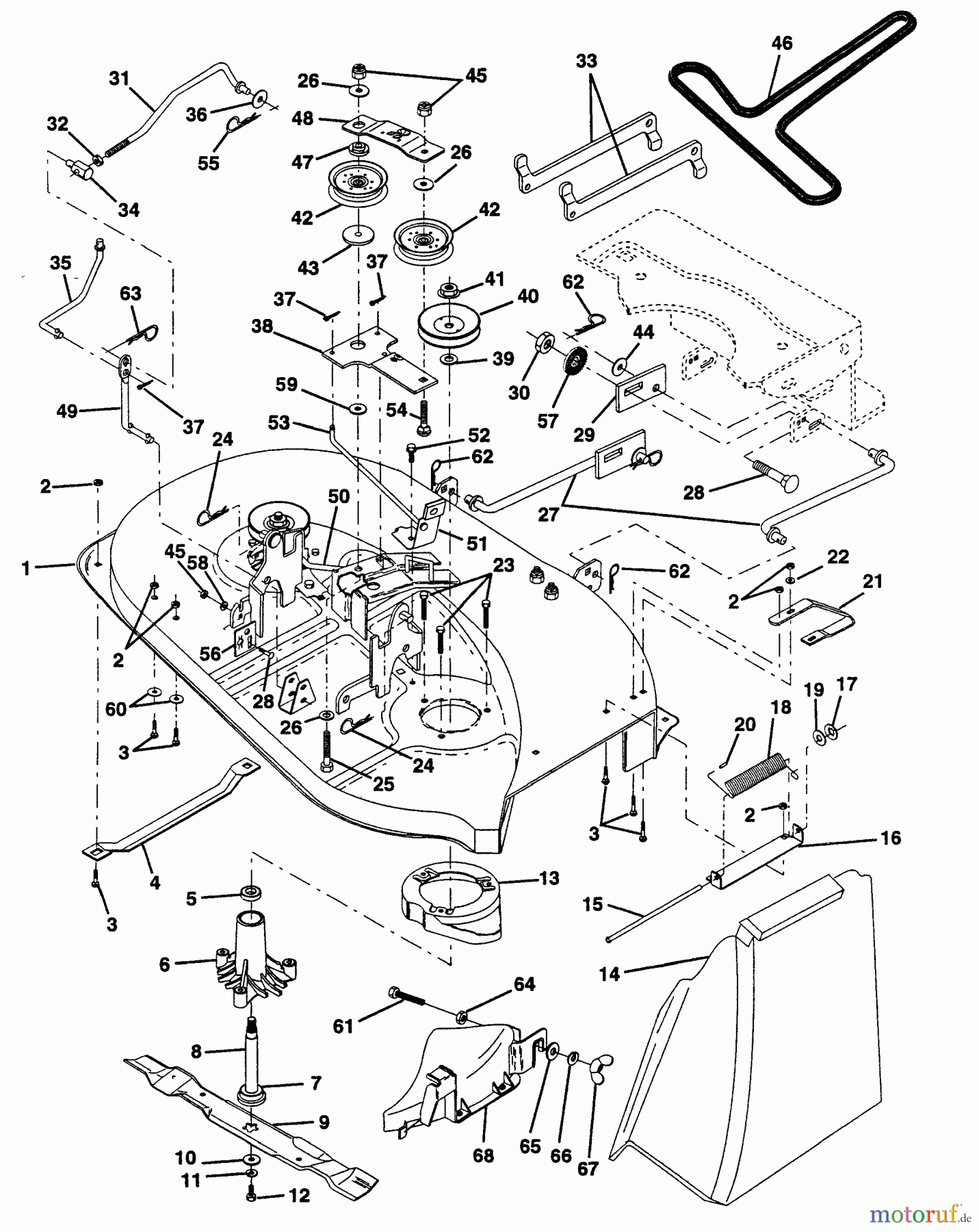 Husqvarna Rasen und Garten Traktoren LR 12 (954002701) (HC12R38D) - Husqvarna Lawn Tractor (1996-01 & After) Mower Deck