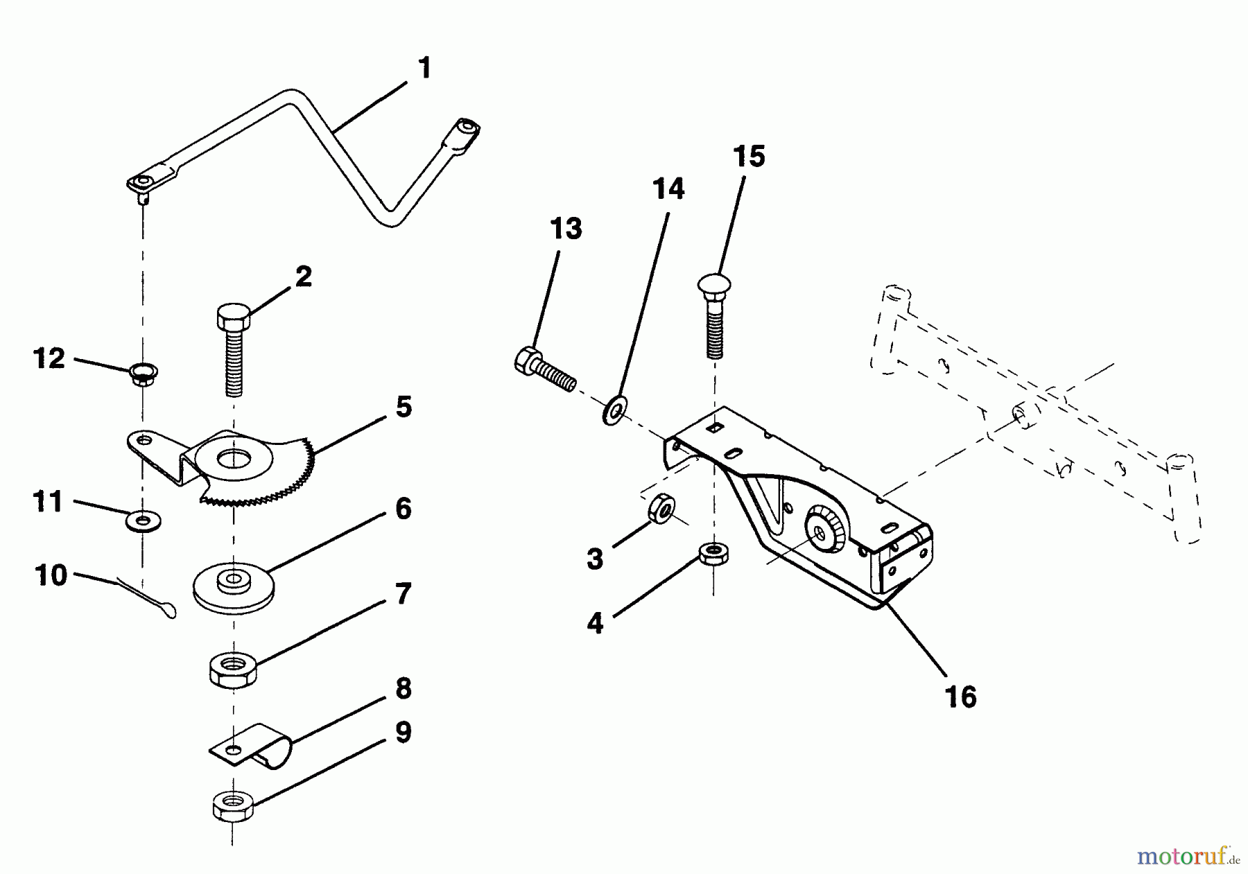 Husqvarna Rasen und Garten Traktoren LR 12 (954002701) (HC12R38D) - Husqvarna Lawn Tractor (1996-01 & After) Sector Gear/Axle Support