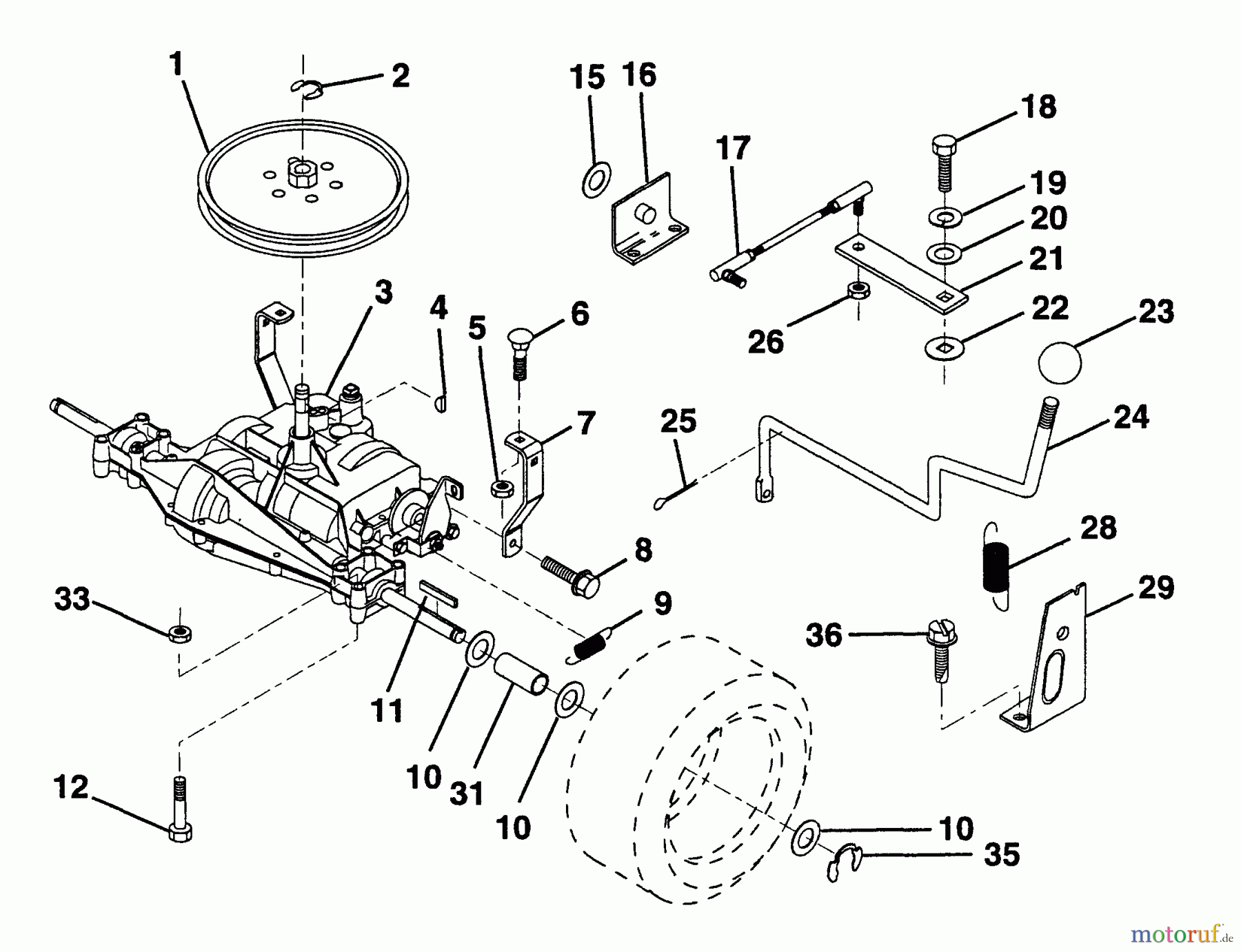 Husqvarna Rasen und Garten Traktoren LR 12 (954002701) (HC12R38D) - Husqvarna Lawn Tractor (1996-01 & After) Transaxle