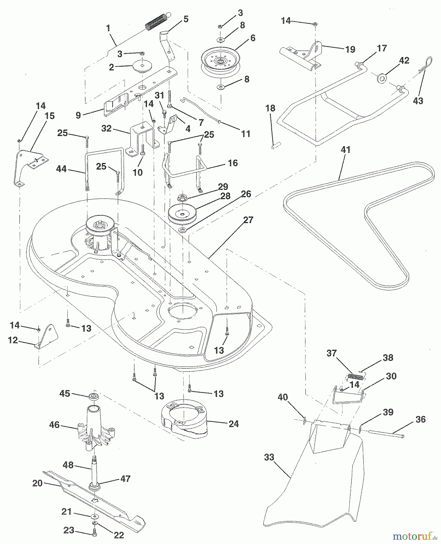 Husqvarna Rasen und Garten Traktoren LR 120 (954000582) (HU1236C) - Husqvarna Lawn Tractor (1993-01 & After) Mower Deck