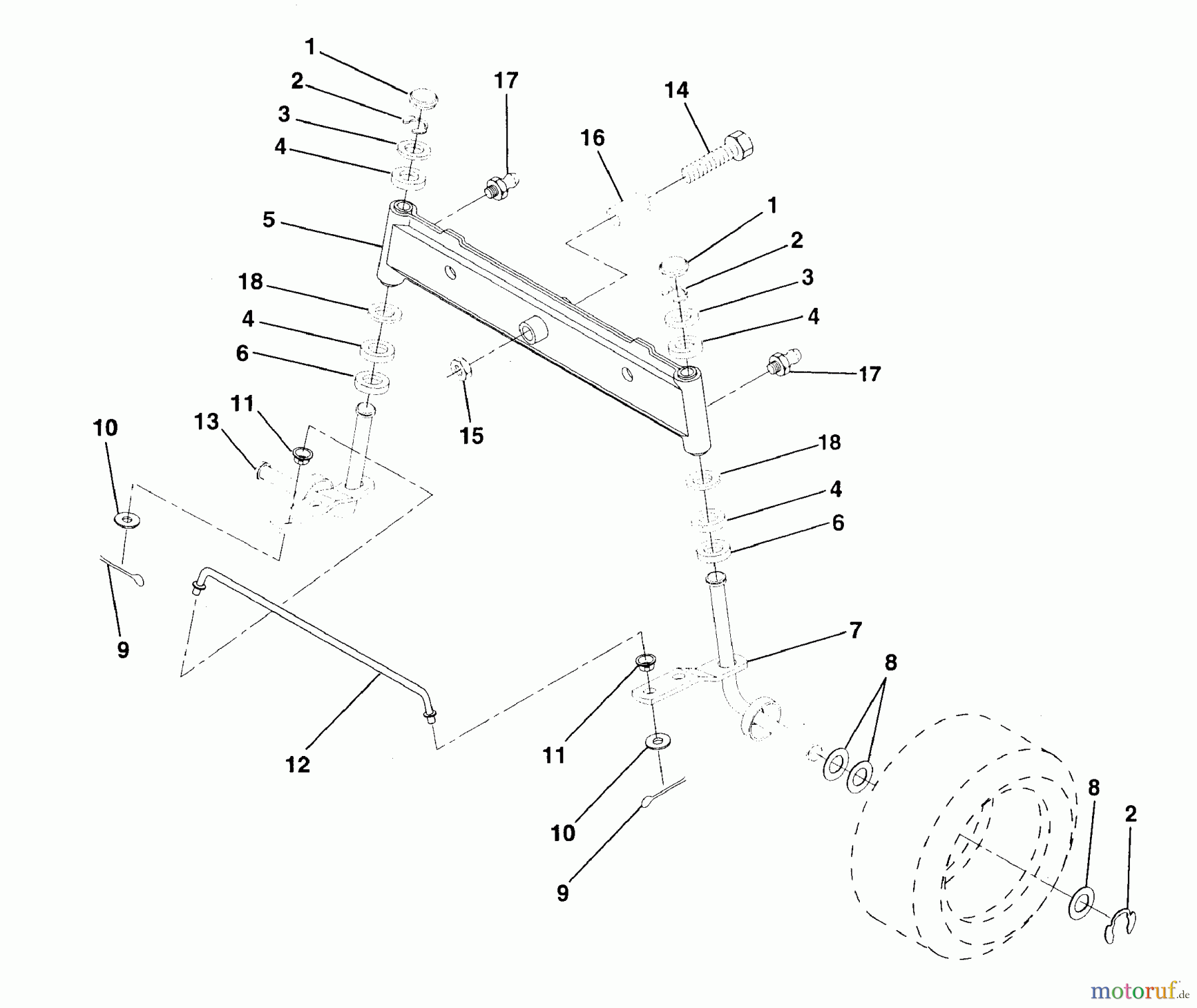 Husqvarna Rasen und Garten Traktoren LR 120 (954000602) (HN1236A) - Husqvarna Lawn Tractor (1993-10 & After) Front Axle