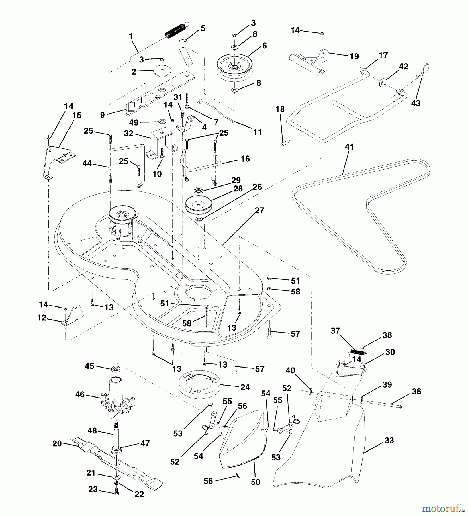 Husqvarna Rasen und Garten Traktoren LR 120 (954000602) (HN1236A) - Husqvarna Lawn Tractor (1993-10 & After) Mower Deck