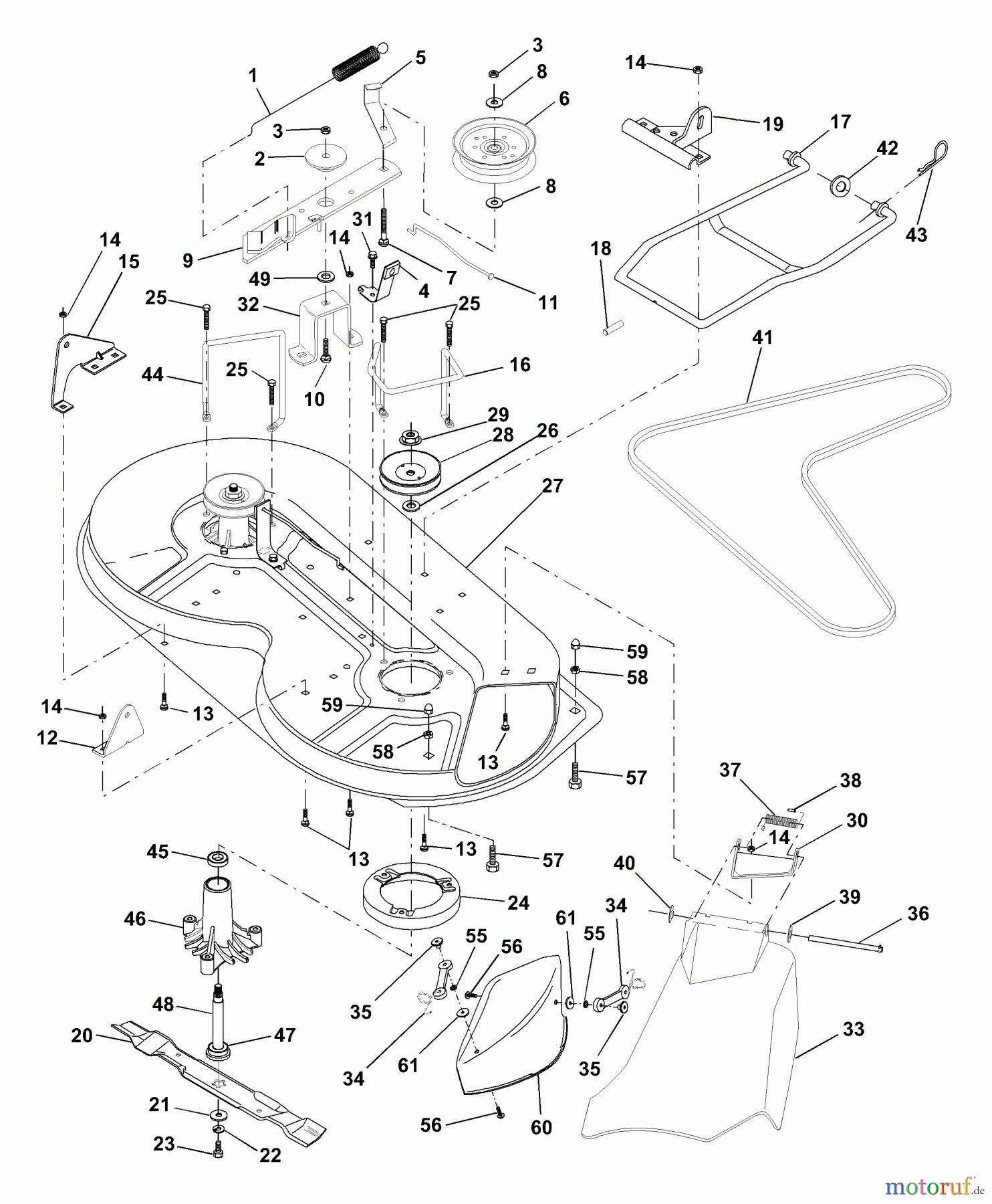Husqvarna Rasen und Garten Traktoren LR 120 (954001242B) - Husqvarna Lawn Tractor (1995-02 & After) Mower Deck