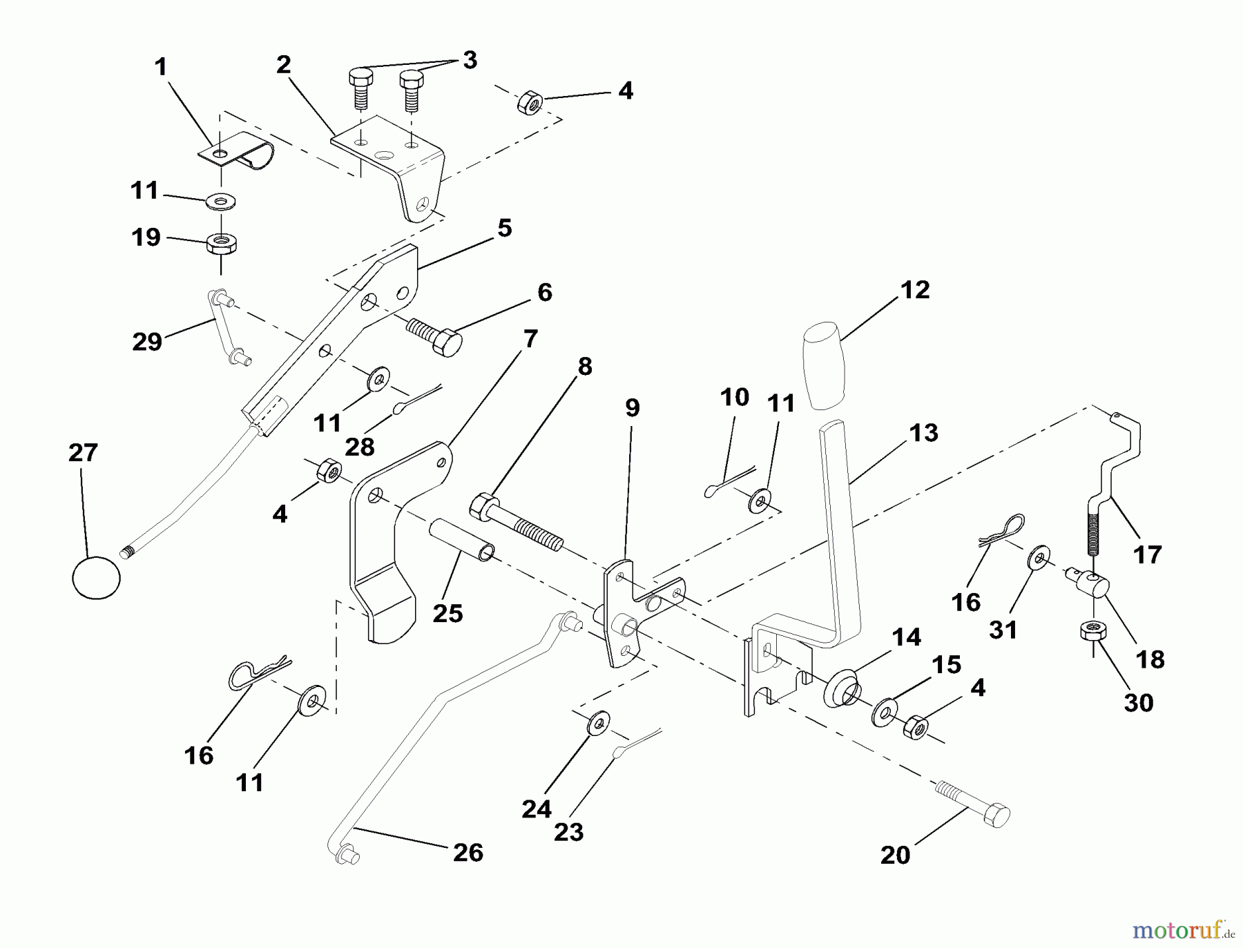 Husqvarna Rasen und Garten Traktoren LR 120 (954001242B) - Husqvarna Lawn Tractor (1995-02 & After) Mower Lift Lever