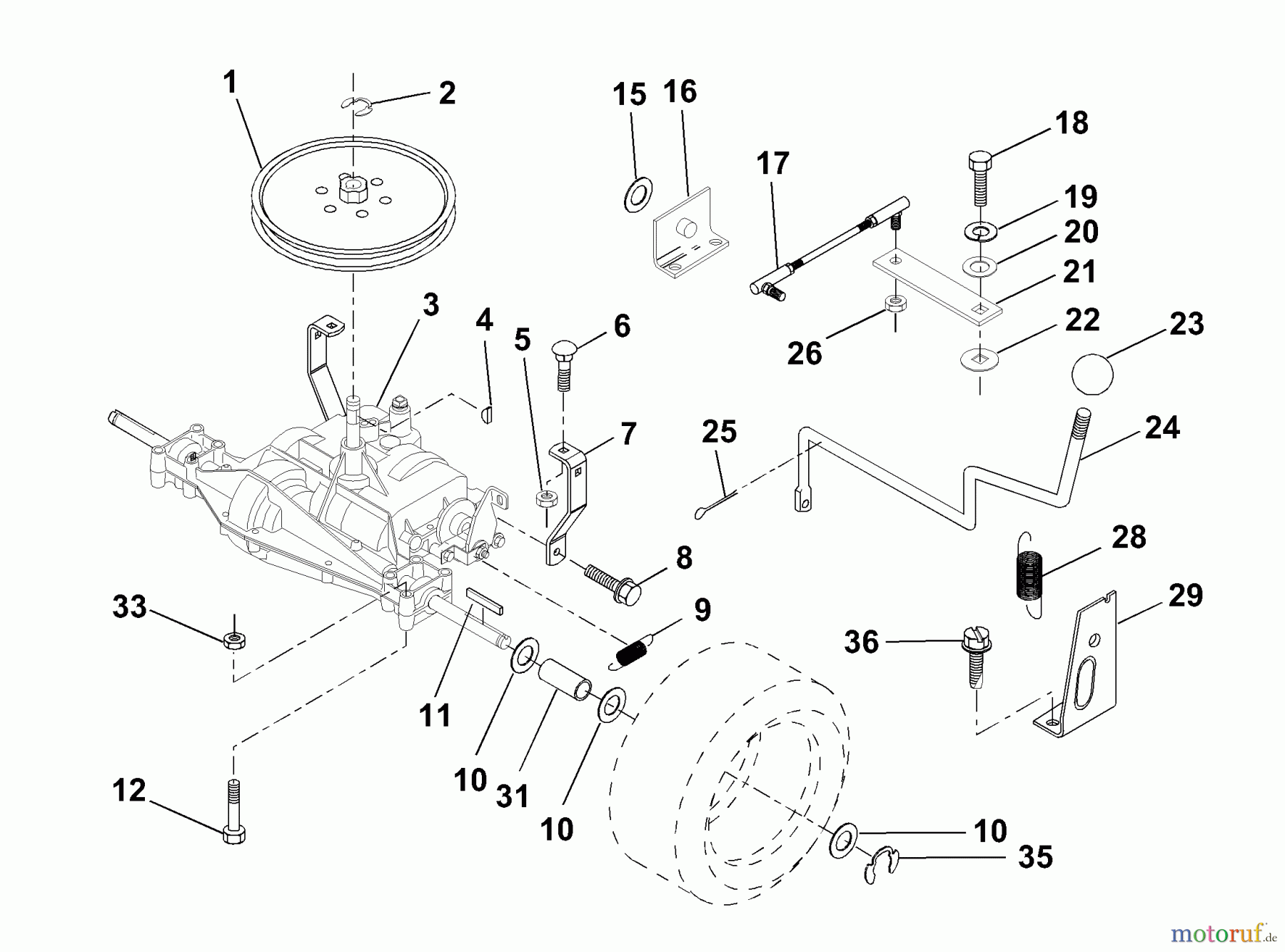 Husqvarna Rasen und Garten Traktoren LR 120 (954001242B) - Husqvarna Lawn Tractor (1995-02 & After) Transaxle