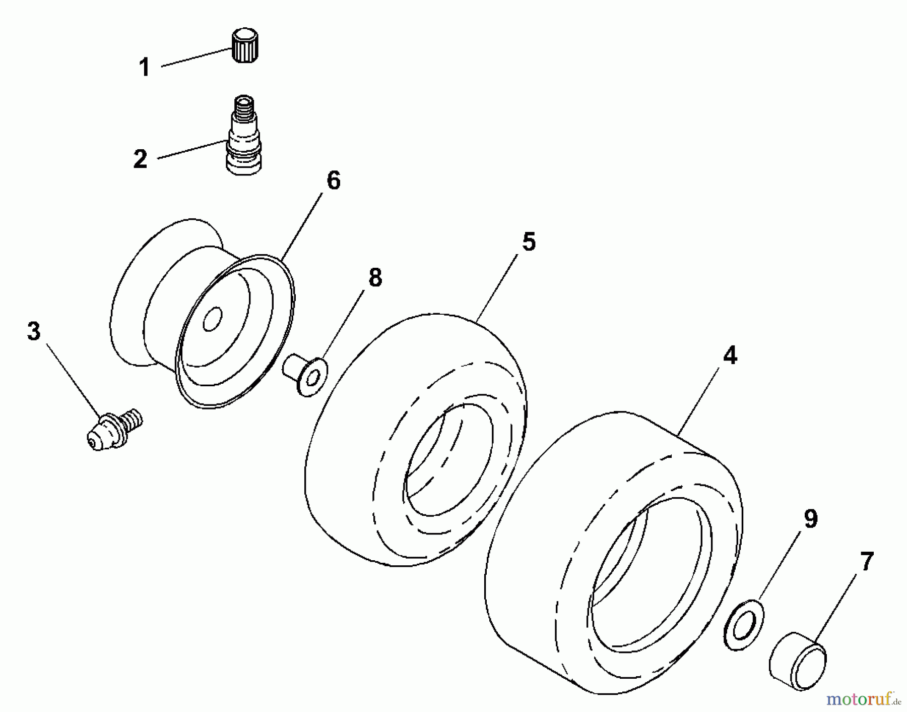 Husqvarna Rasen und Garten Traktoren LR 120 (954001242B) - Husqvarna Lawn Tractor (1995-02 & After) Wheels & Tires