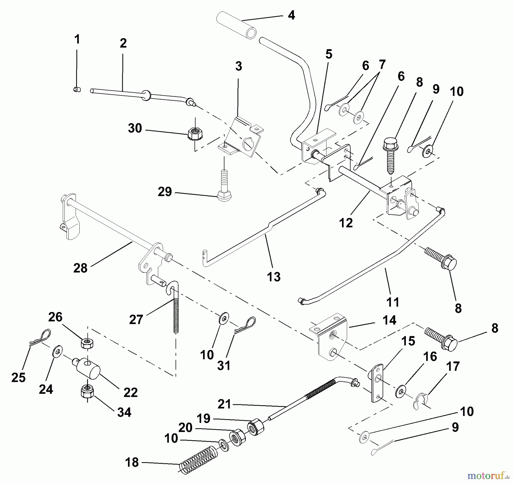 Husqvarna Rasen und Garten Traktoren LR 120 (954830051A) - Husqvarna Lawn Tractor (1995-08 & After) Brake / Rear Mower Lift Assembly