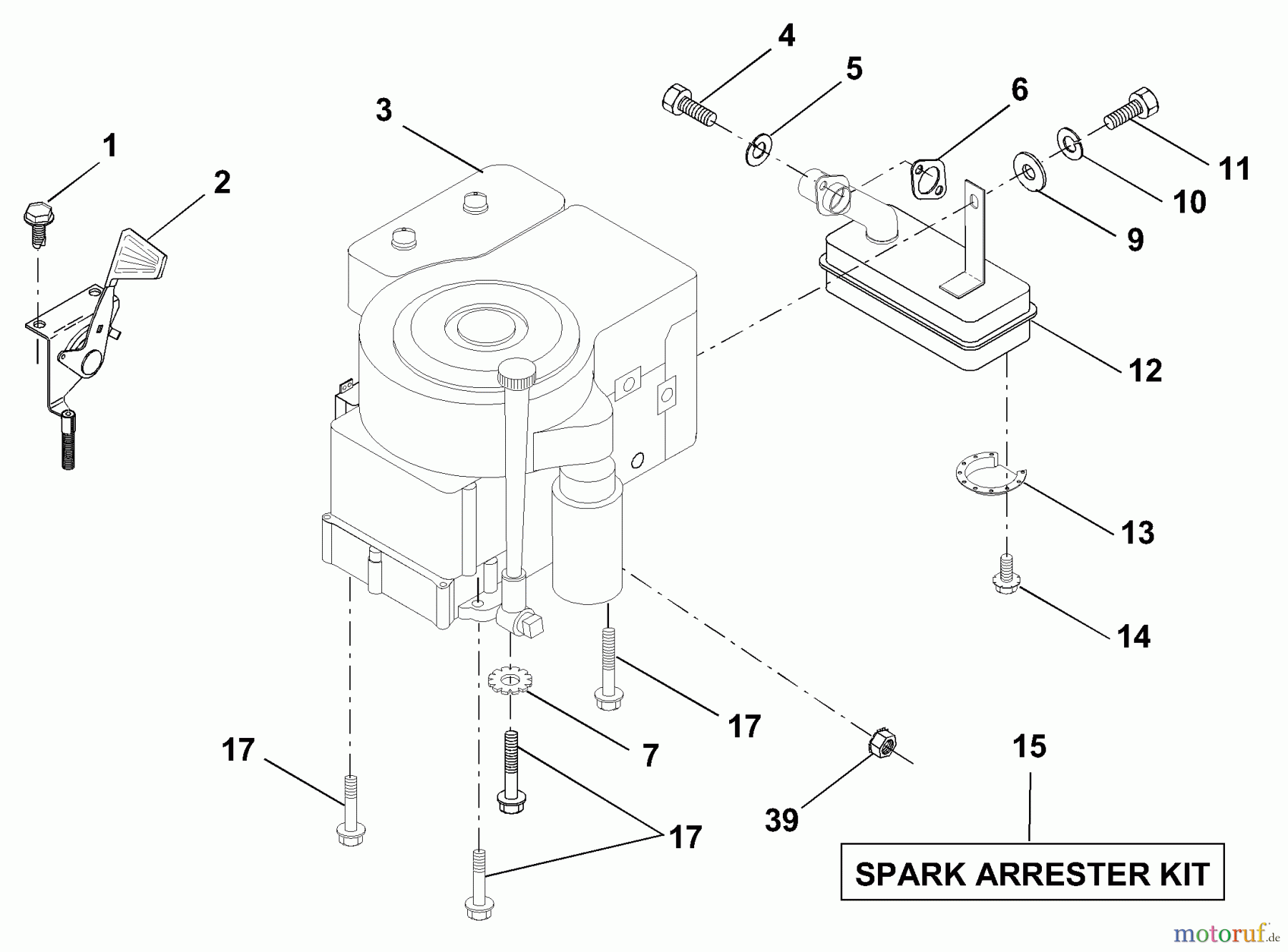 Husqvarna Rasen und Garten Traktoren LR 120 (954830051A) - Husqvarna Lawn Tractor (1995-08 & After) Engine