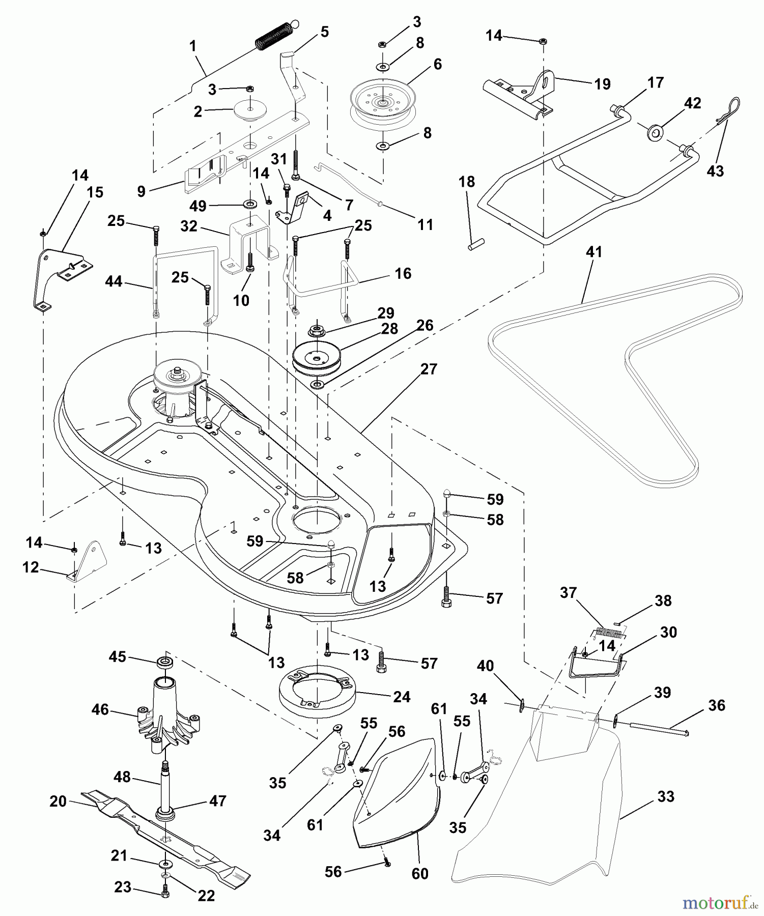 Husqvarna Rasen und Garten Traktoren LR 120 (954830051A) - Husqvarna Lawn Tractor (1995-08 & After) Mower Deck