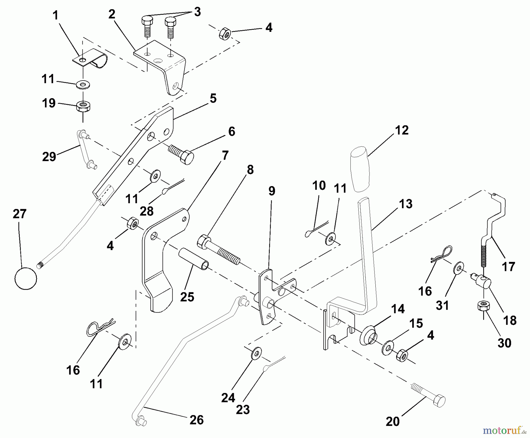 Husqvarna Rasen und Garten Traktoren LR 120 (954830051A) - Husqvarna Lawn Tractor (1995-08 & After) Mower Lift Lever