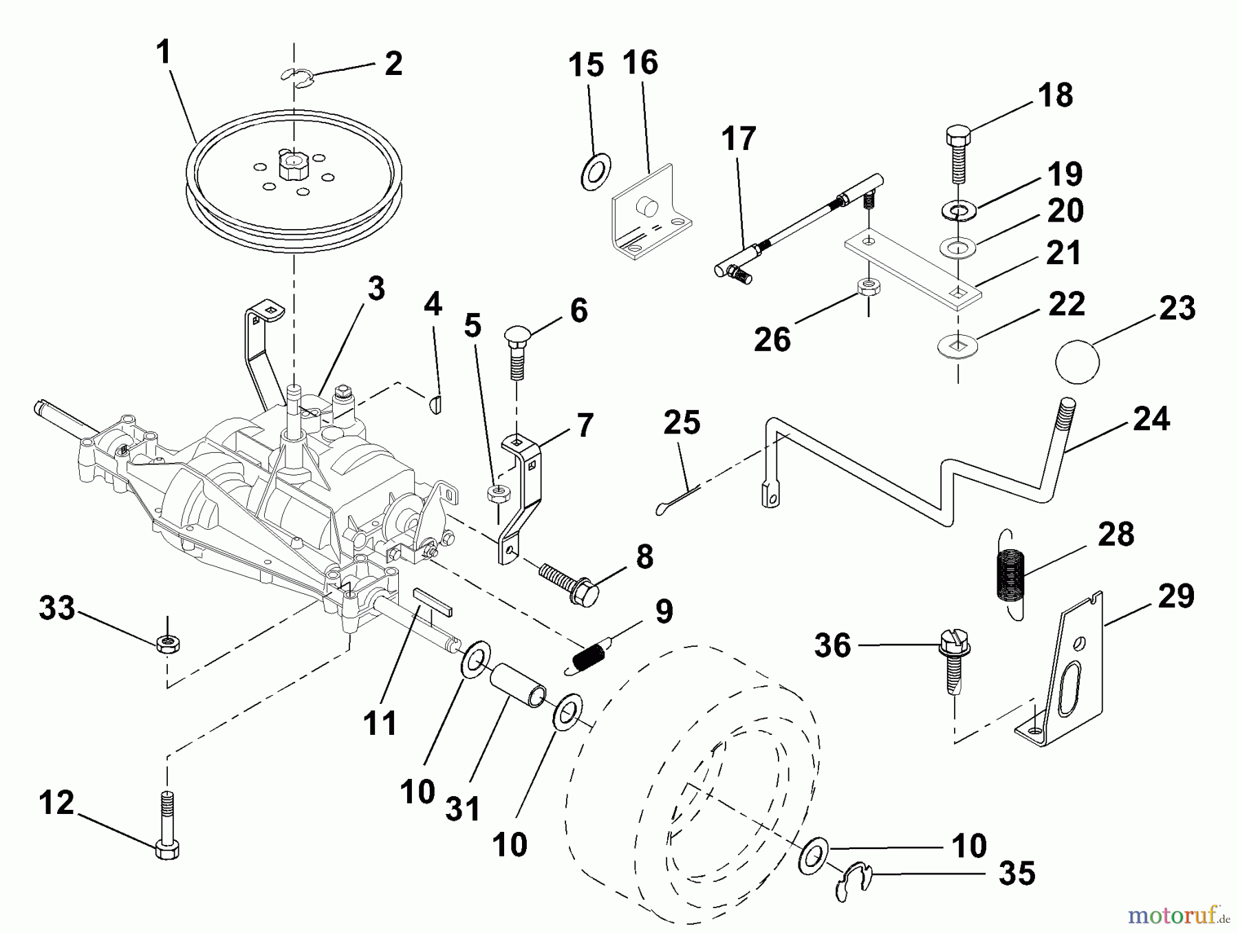 Husqvarna Rasen und Garten Traktoren LR 120 (954830051A) - Husqvarna Lawn Tractor (1995-08 & After) Transaxle