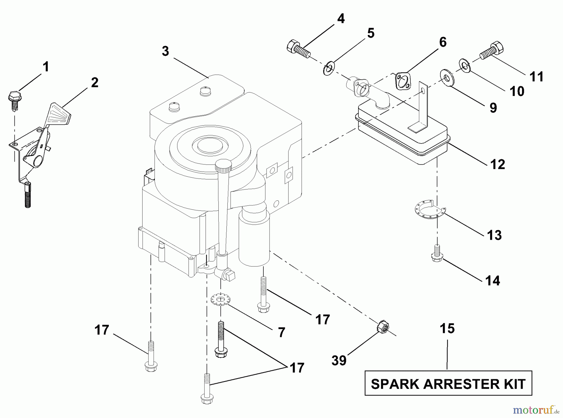 Husqvarna Rasen und Garten Traktoren LR 120 (954830051B) - Husqvarna Lawn Tractor (1996-05 & After) Engine