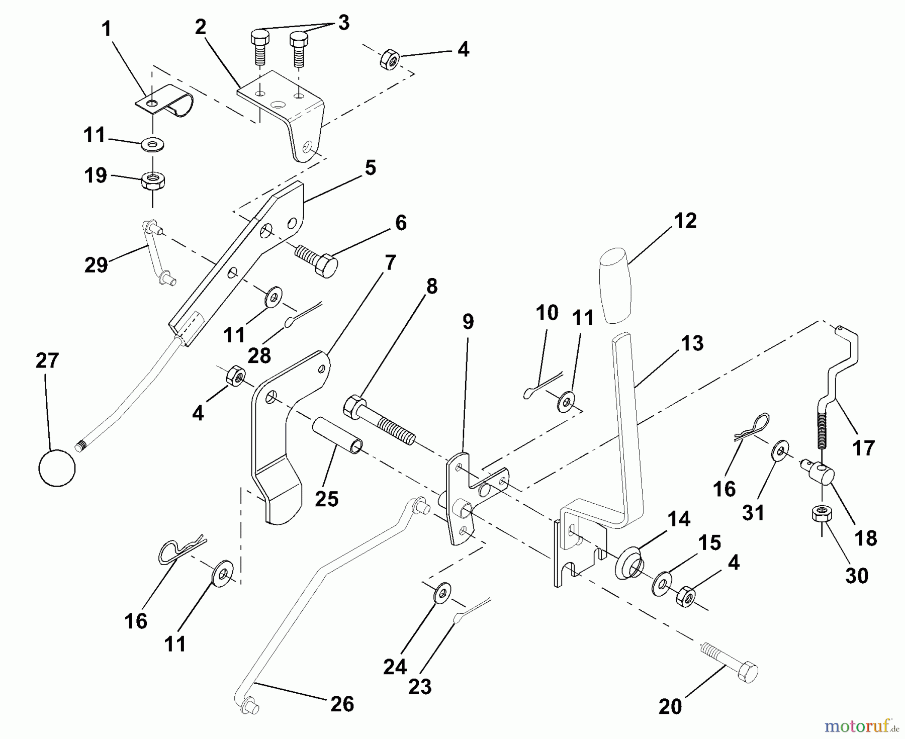 Husqvarna Rasen und Garten Traktoren LR 120 (954830051B) - Husqvarna Lawn Tractor (1996-05 & After) Mower Lift Lever