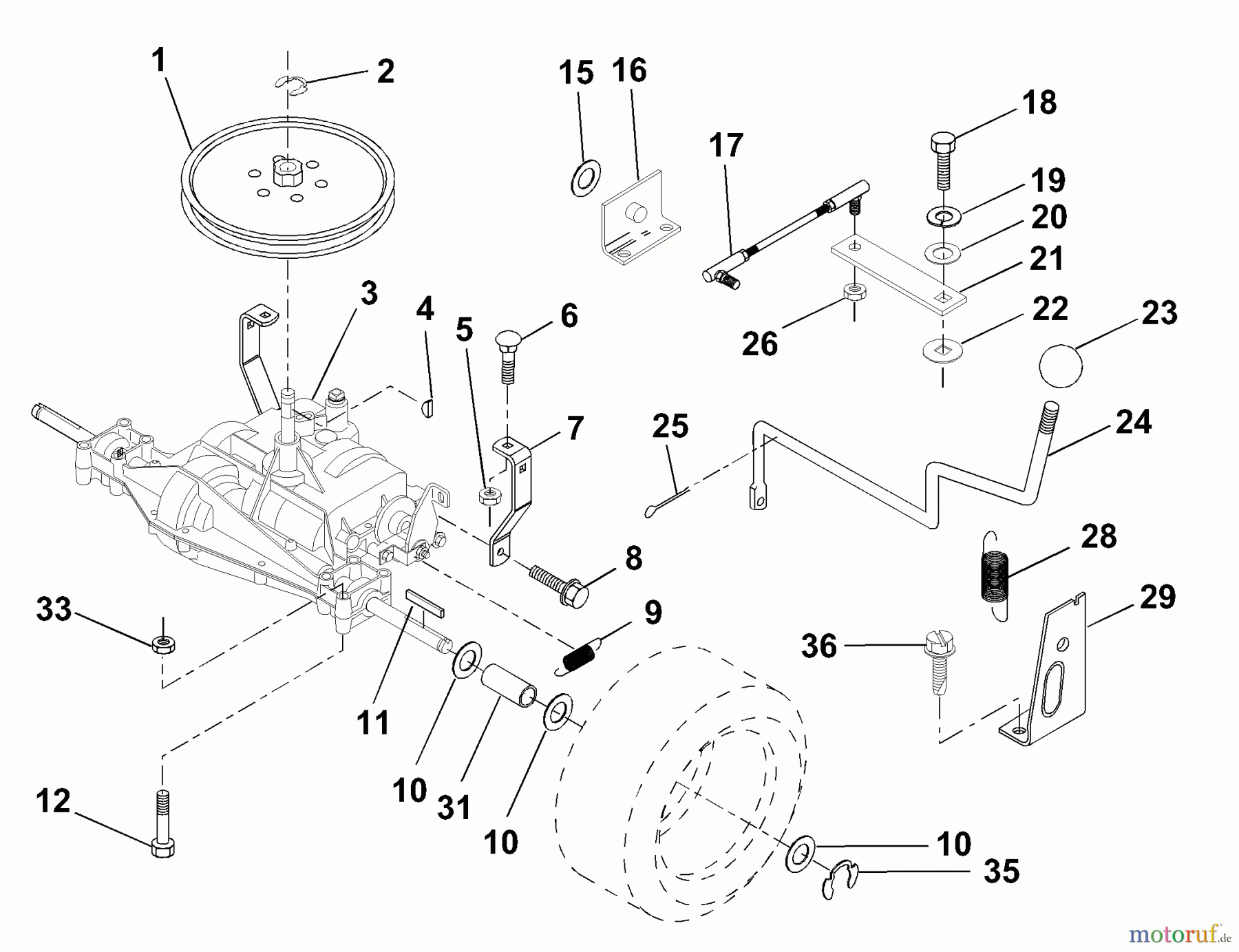 Husqvarna Rasen und Garten Traktoren LR 120 (954830051B) - Husqvarna Lawn Tractor (1996-05 & After) Transaxle