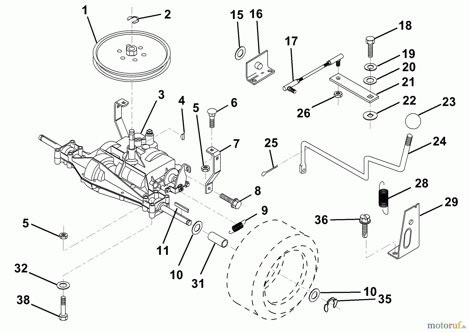 Husqvarna Rasen und Garten Traktoren LR 121 (954140001) (HCLR120A) - Husqvarna Lawn Tractor (1996-08 & After) Transaxle