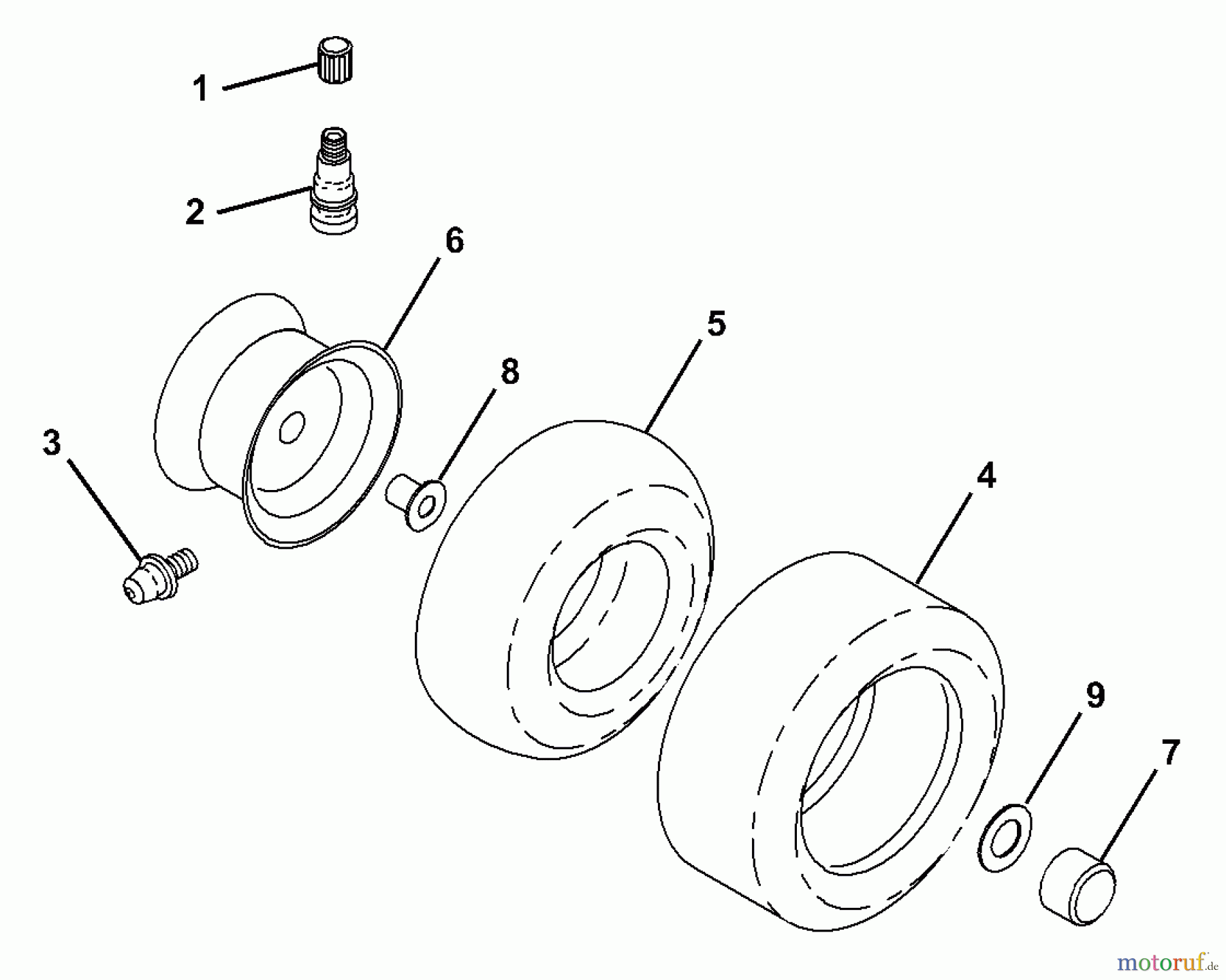 Husqvarna Rasen und Garten Traktoren LR 121 (954140001) (HCLR120A) - Husqvarna Lawn Tractor (1996-08 & After) Wheels & Tires