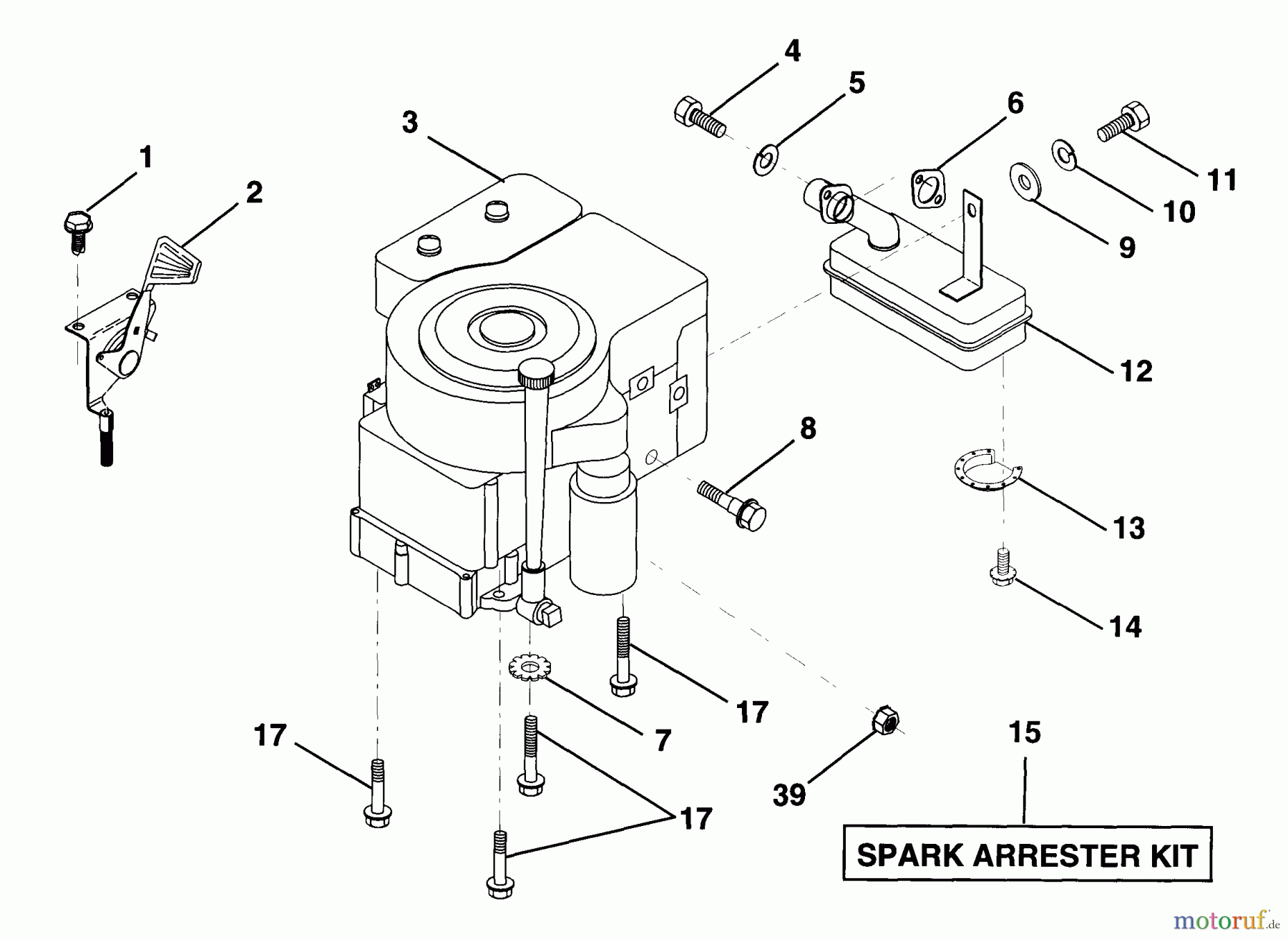 Husqvarna Rasen und Garten Traktoren LR 121 (954140001A) - Husqvarna Lawn Tractor (1997-12 & After) Engine