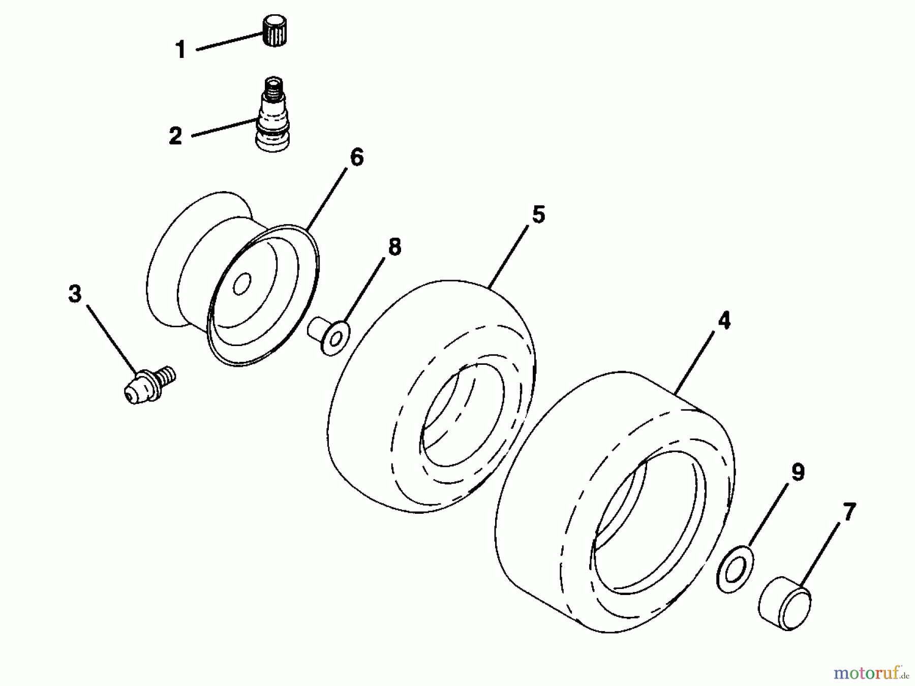 Husqvarna Rasen und Garten Traktoren LR 121 (954140001A) - Husqvarna Lawn Tractor (1997-12 & After) Wheels & Tires