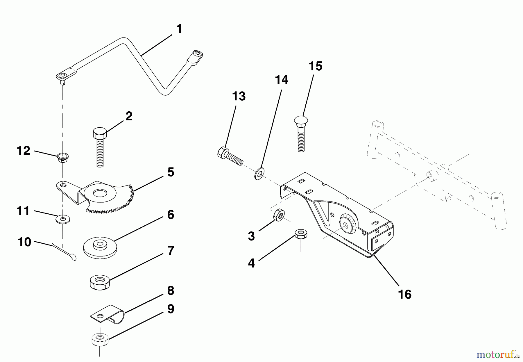 Husqvarna Rasen und Garten Traktoren LR 121 (954140001B) - Husqvarna Lawn Tractor (1997-12 & After) Sector Gear/Axle Support