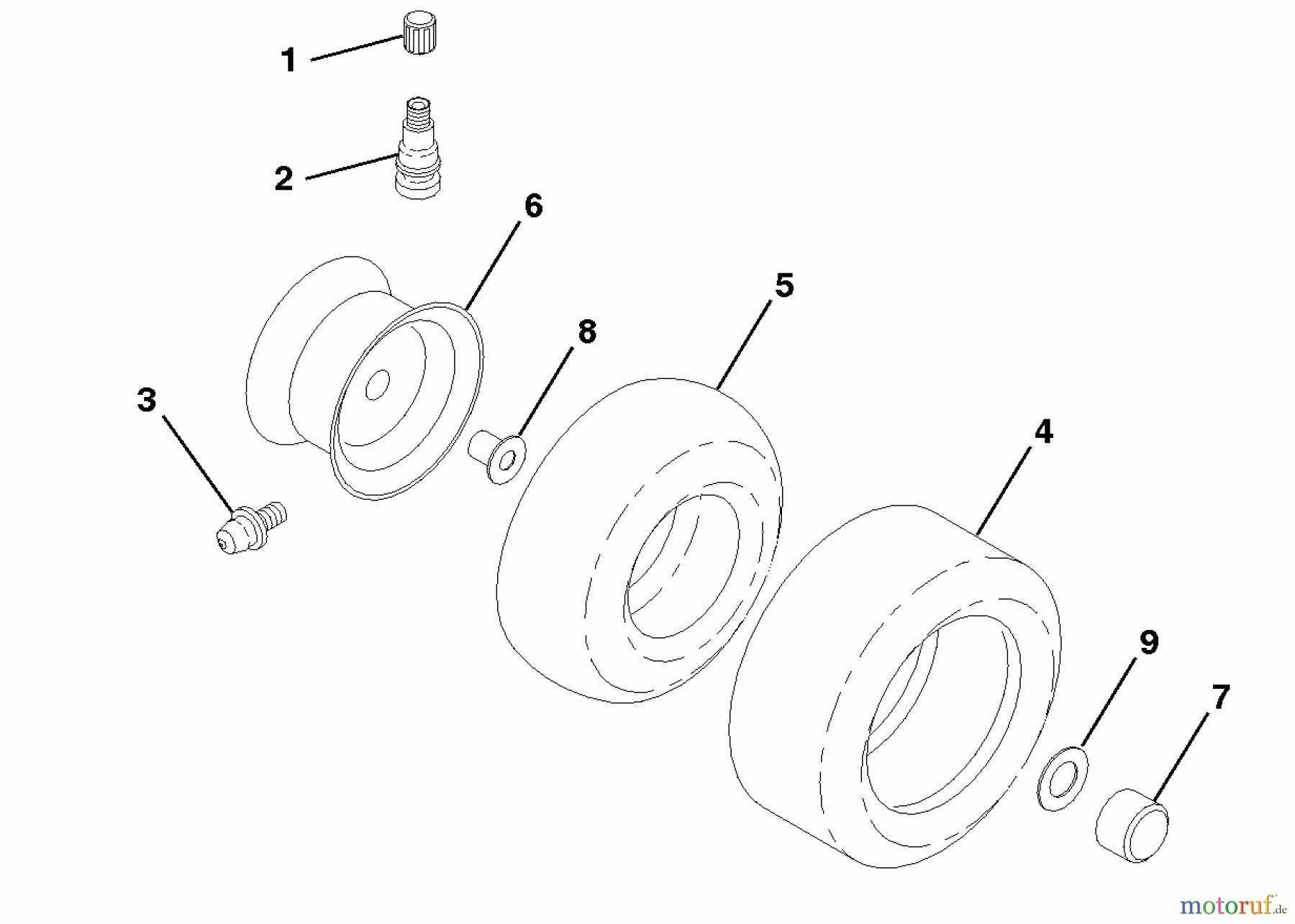 Husqvarna Rasen und Garten Traktoren LR 121 (954140001B) - Husqvarna Lawn Tractor (1997-12 & After) Wheels & Tires