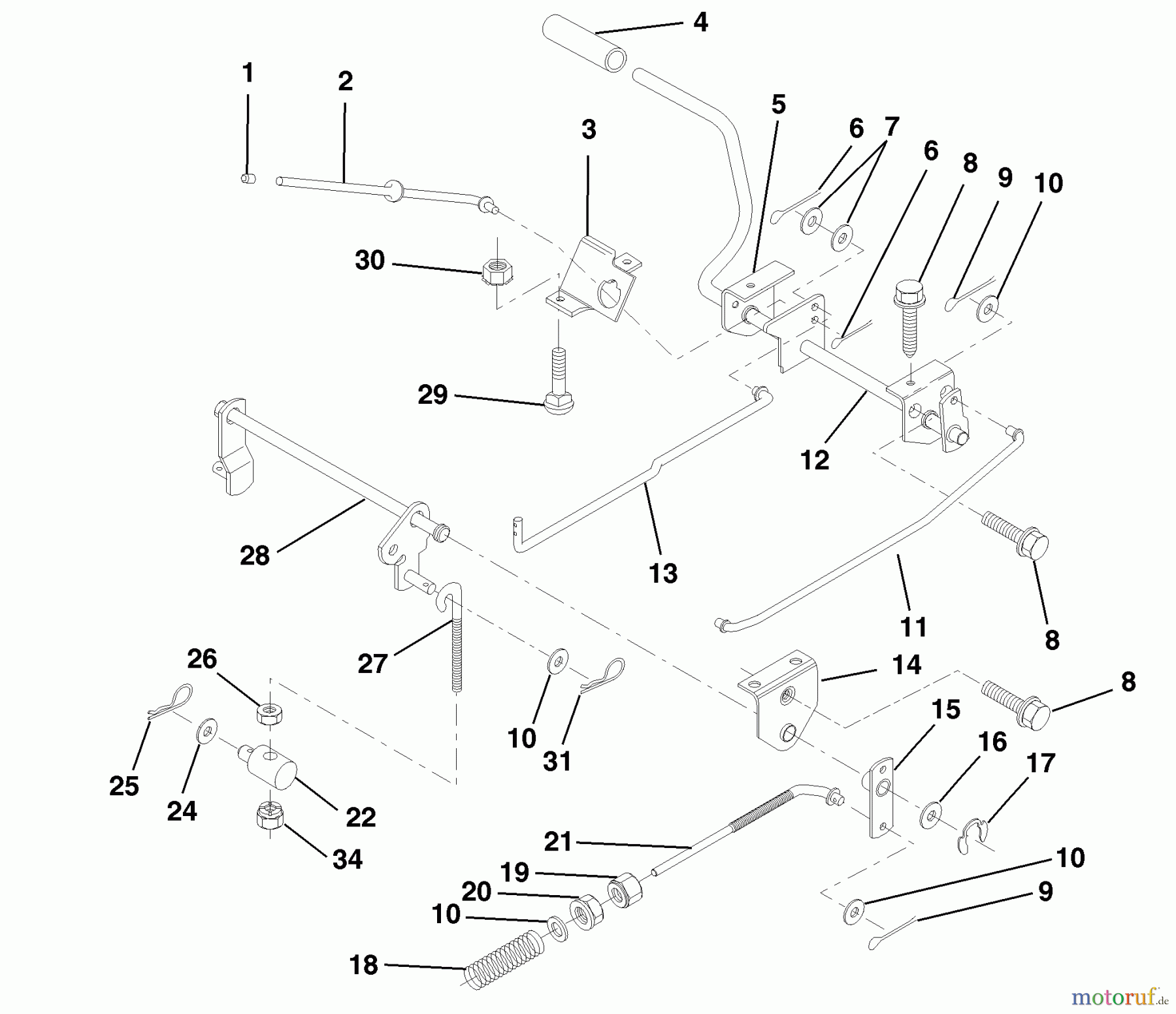 Husqvarna Rasen und Garten Traktoren LR 121 (954140001B) - Husqvarna Lawn Tractor (1998-02 & After) Brake/Rear Mower Lift Assembly