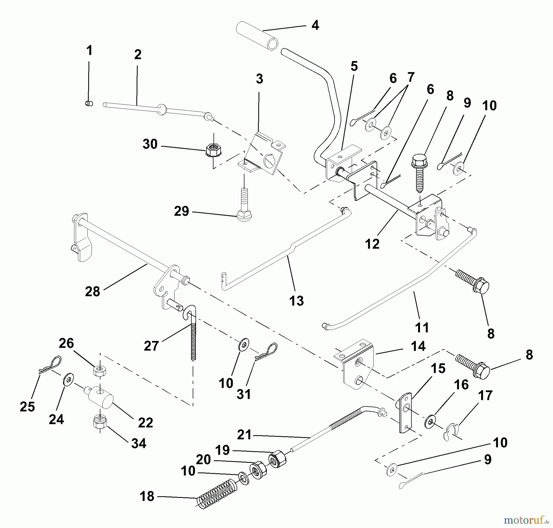 Husqvarna Rasen und Garten Traktoren LR 122 (954140105A) - Husqvarna Lawn Tractor (1999-09 & After) Brake/Rear Mower Lift Assembly