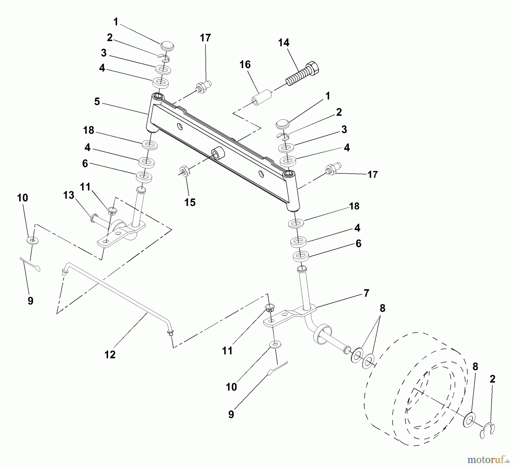 Husqvarna Rasen und Garten Traktoren LR 122 (954140105A) - Husqvarna Lawn Tractor (1999-09 & After) Front Axle