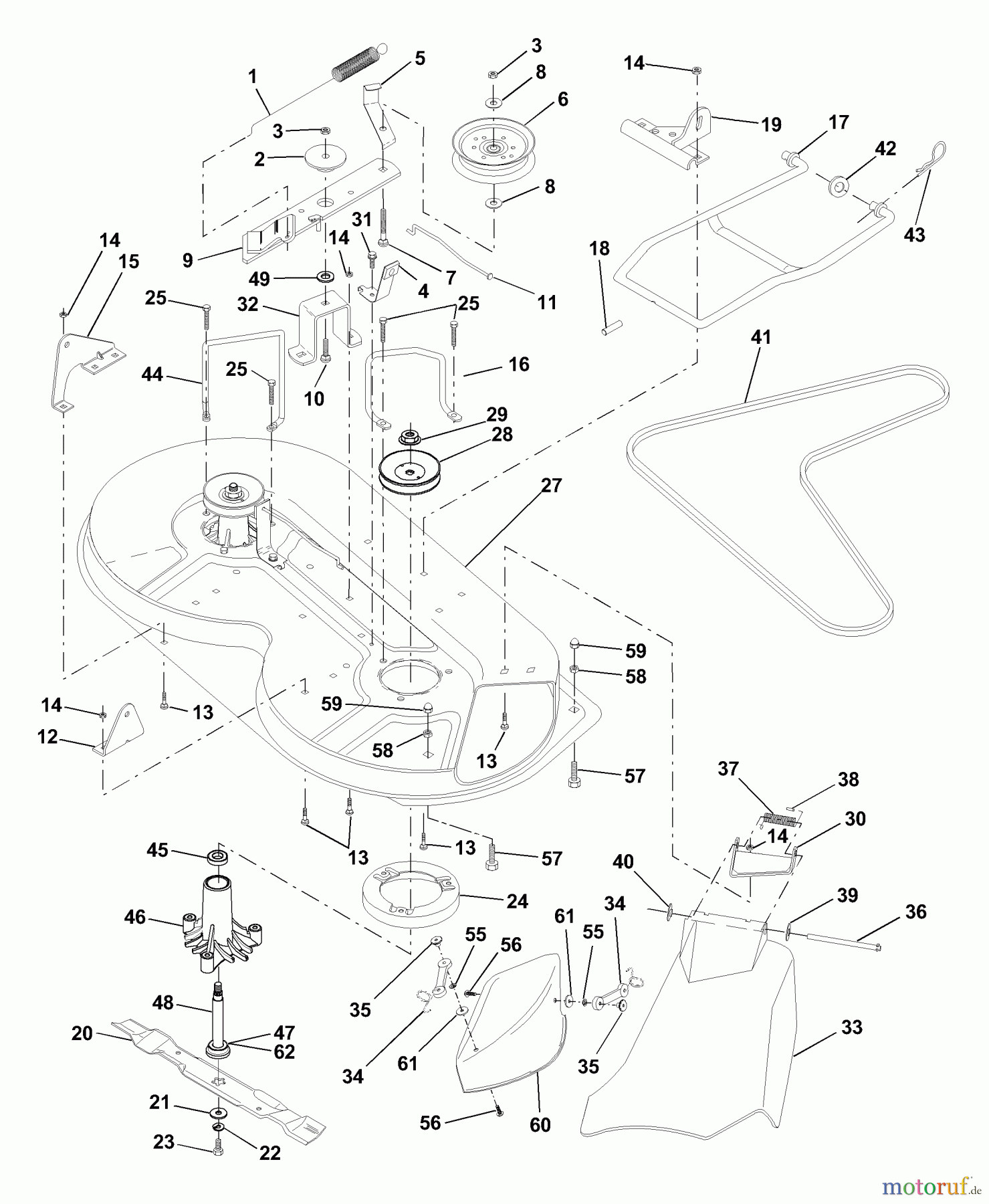Husqvarna Rasen und Garten Traktoren LR 122 (954140105A) - Husqvarna Lawn Tractor (1999-09 & After) Mower Deck