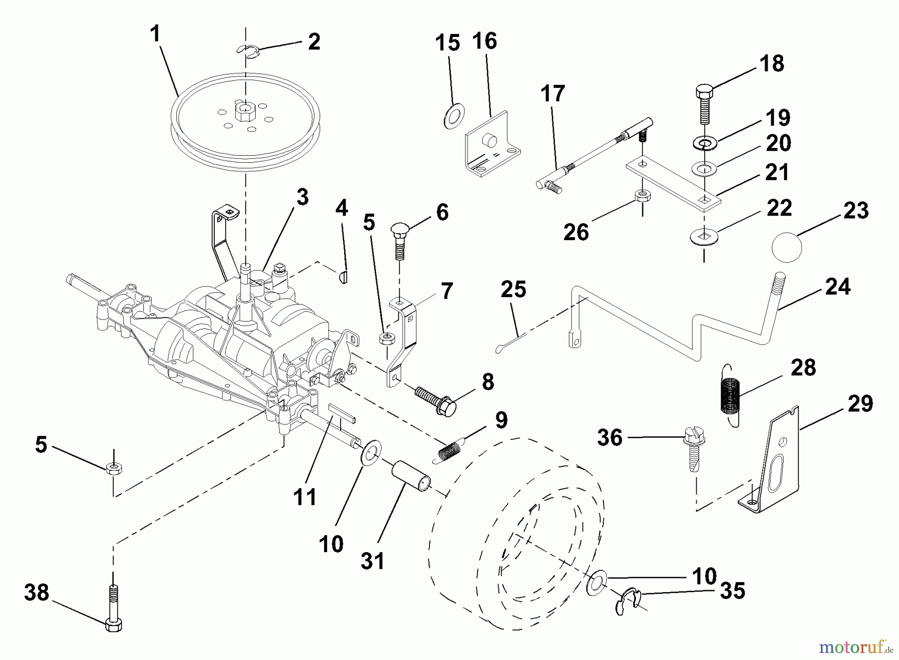 Husqvarna Rasen und Garten Traktoren LR 122 (954140105A) - Husqvarna Lawn Tractor (1999-09 & After) Transaxle