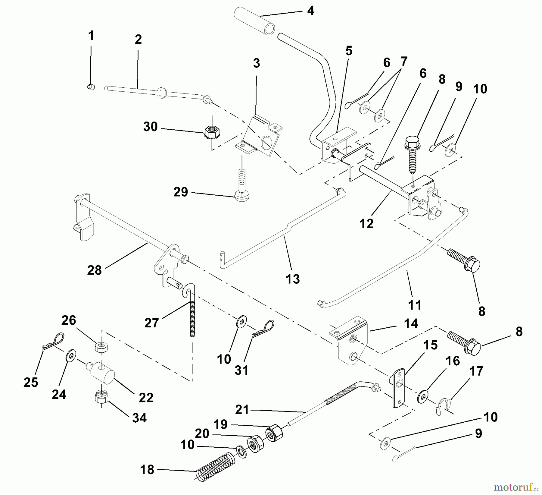 Husqvarna Rasen und Garten Traktoren LR 122 (954140105B) - Husqvarna Lawn Tractor (2000-01 & After) Brake/Rear Mower Lift Assembly
