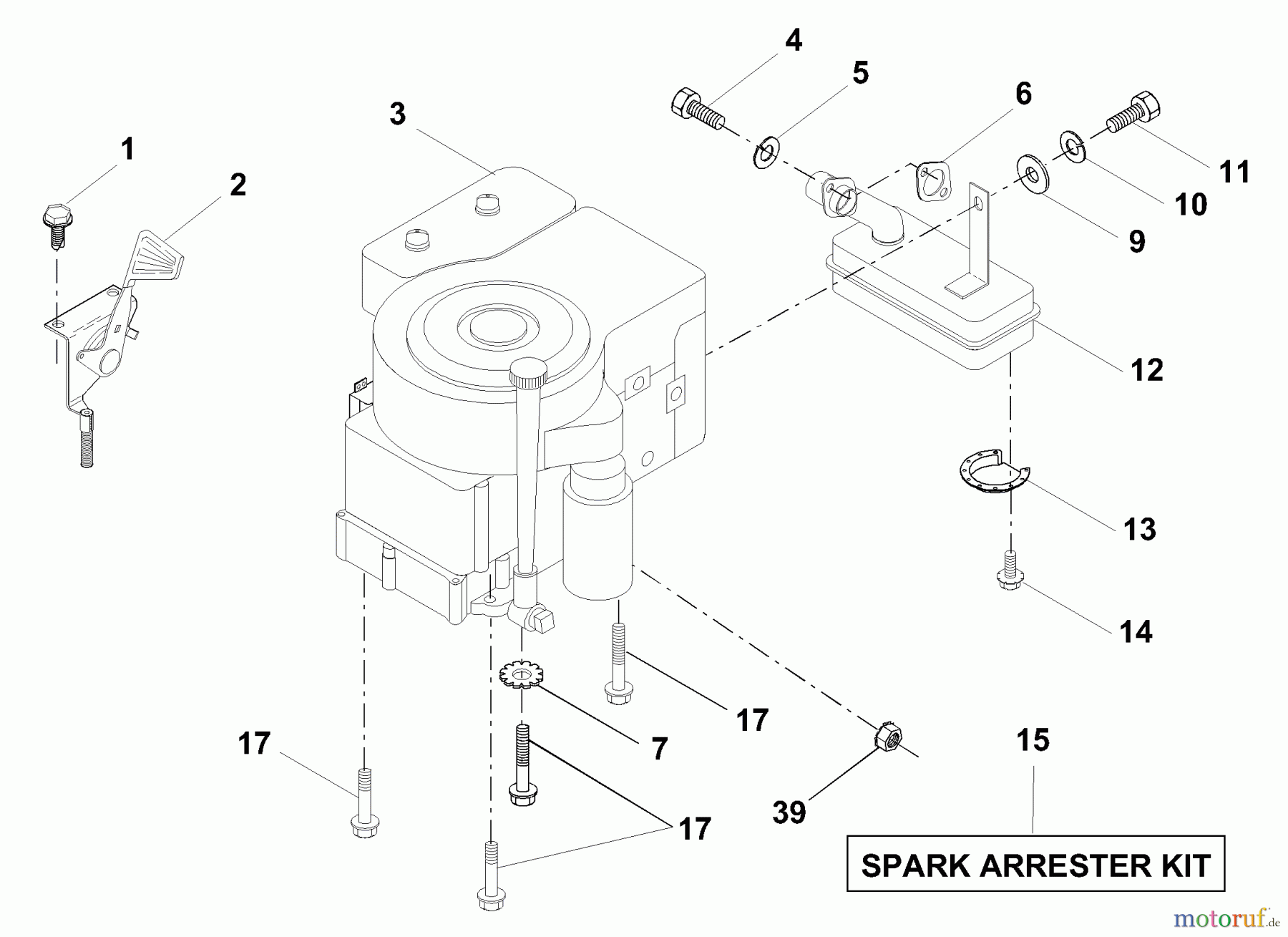 Husqvarna Rasen und Garten Traktoren LR 122 (954140105B) - Husqvarna Lawn Tractor (2000-01 & After) Engine
