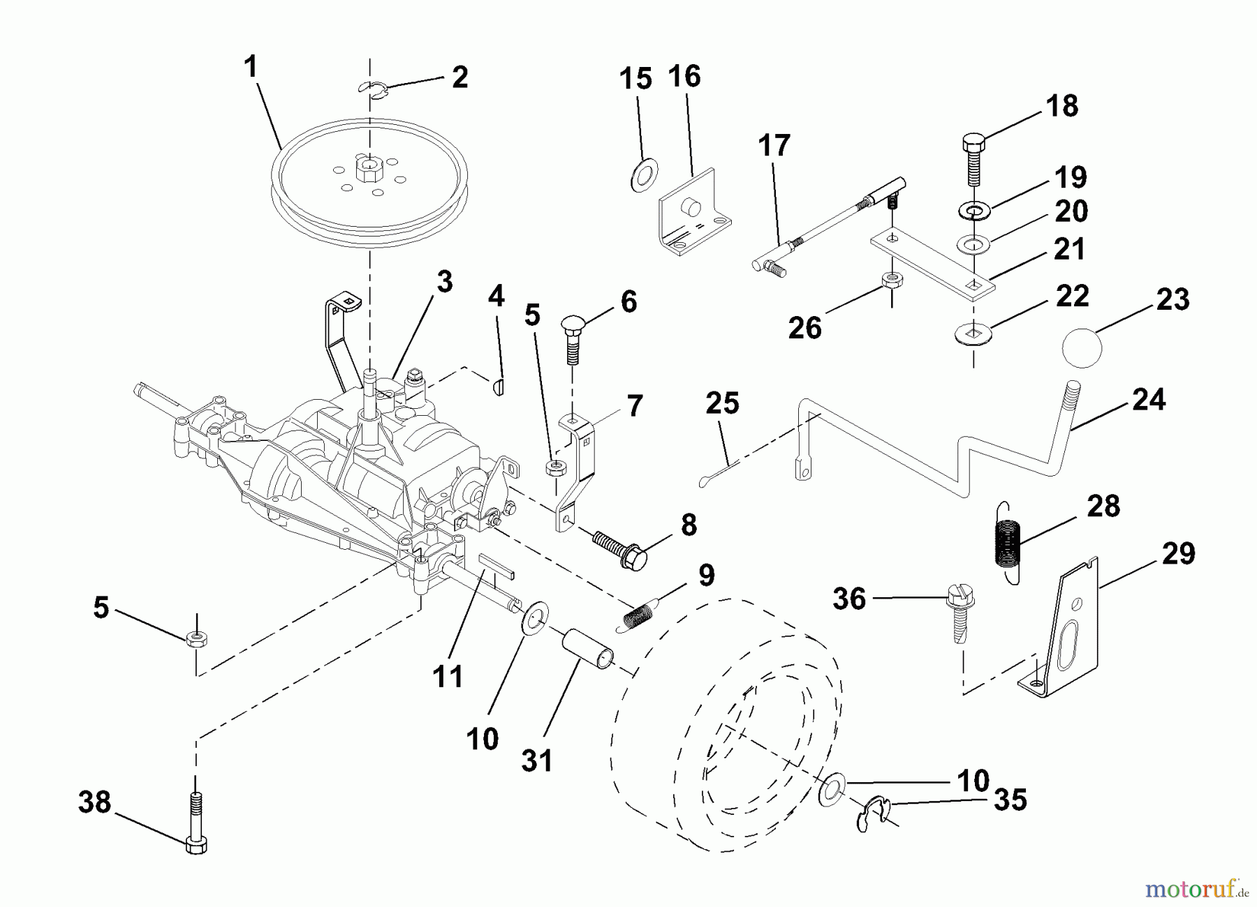 Husqvarna Rasen und Garten Traktoren LR 122 (954140105B) - Husqvarna Lawn Tractor (2000-01 & After) Transaxle