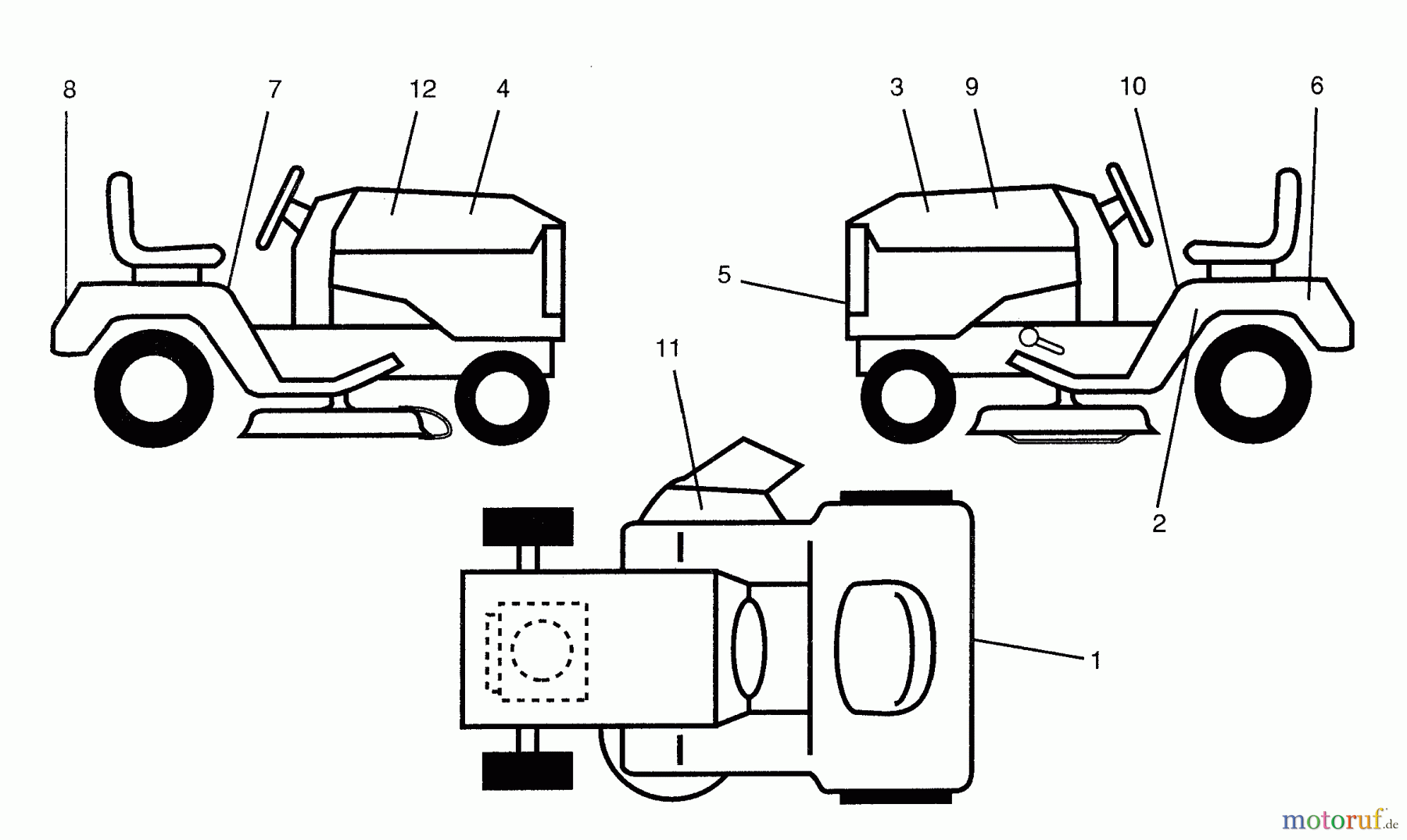  Husqvarna Rasen und Garten Traktoren LR 125 (954000522) (HU125R38MA) - Husqvarna Lawn Tractor (1992-12 & After) Decals