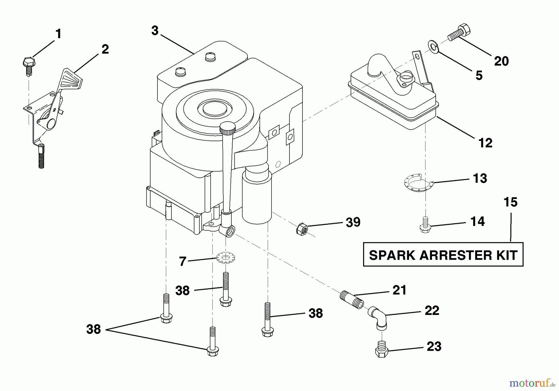 Husqvarna Rasen und Garten Traktoren LR 125 (954001202C) - Husqvarna Lawn Tractor (1995-03 & After) Engine
