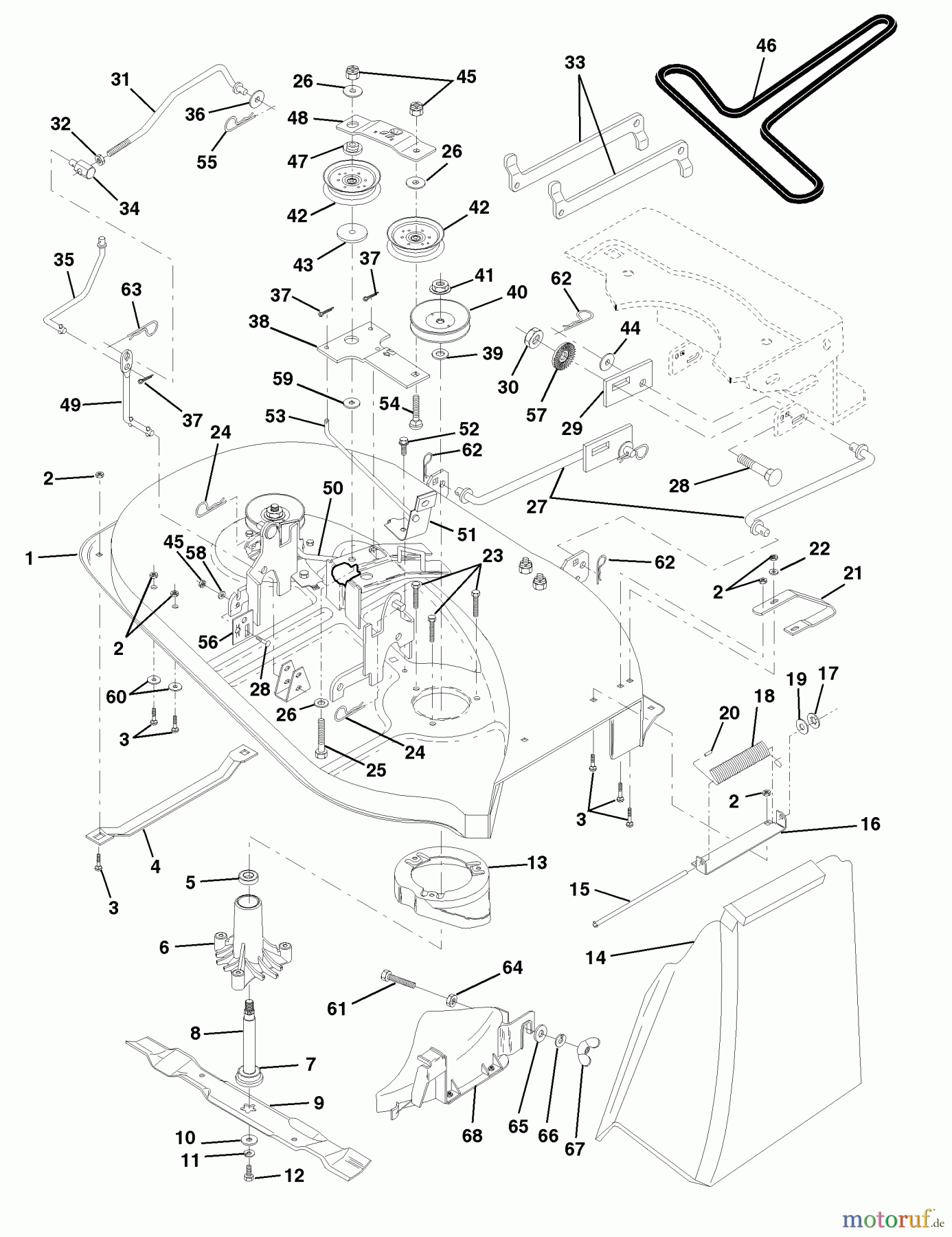 Husqvarna Rasen und Garten Traktoren LR 125 (954001202C) - Husqvarna Lawn Tractor (1995-03 & After) Mower Deck