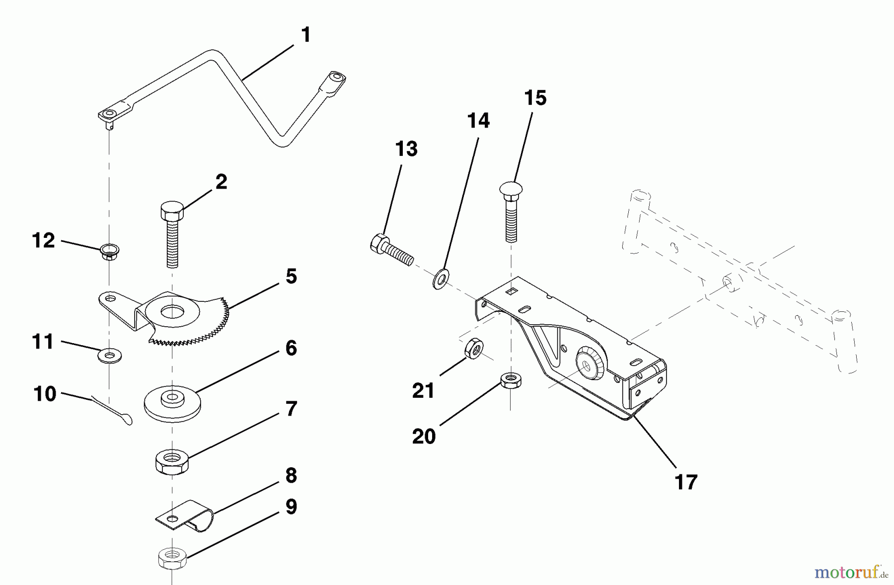 Husqvarna Rasen und Garten Traktoren LR 125 (954001202C) - Husqvarna Lawn Tractor (1995-03 & After) Sector Gear/Axle Support