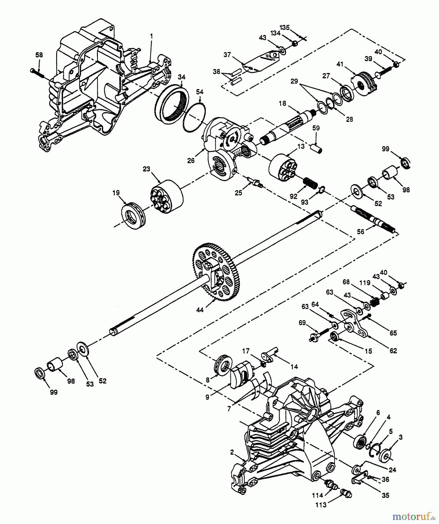 Husqvarna Rasen und Garten Traktoren LRH 125 (954000622) (HN125HR38B) - Husqvarna Lawn Tractor (1994-01 & After) Transaxle Hydrogear
