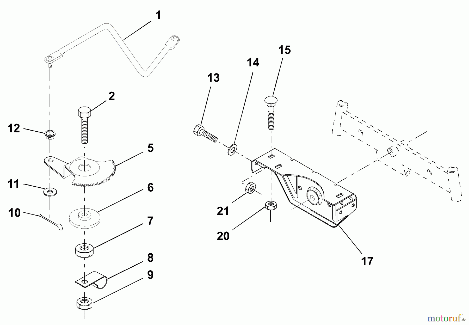 Husqvarna Rasen und Garten Traktoren LRH 125 (954001222B) - Husqvarna Lawn Tractor (1995-03 & After) Sector Gear/Axle Support