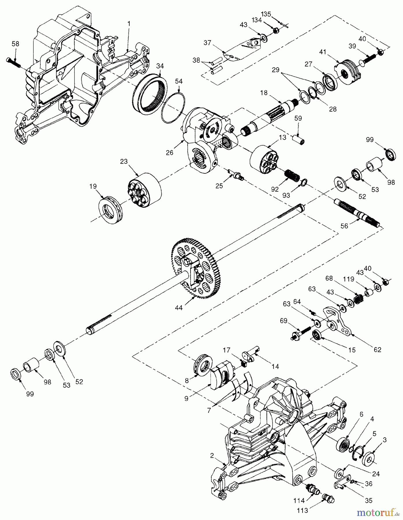Husqvarna Rasen und Garten Traktoren LRH 125 (954001222B) - Husqvarna Lawn Tractor (1995-03 & After) Transaxle Hydrogear